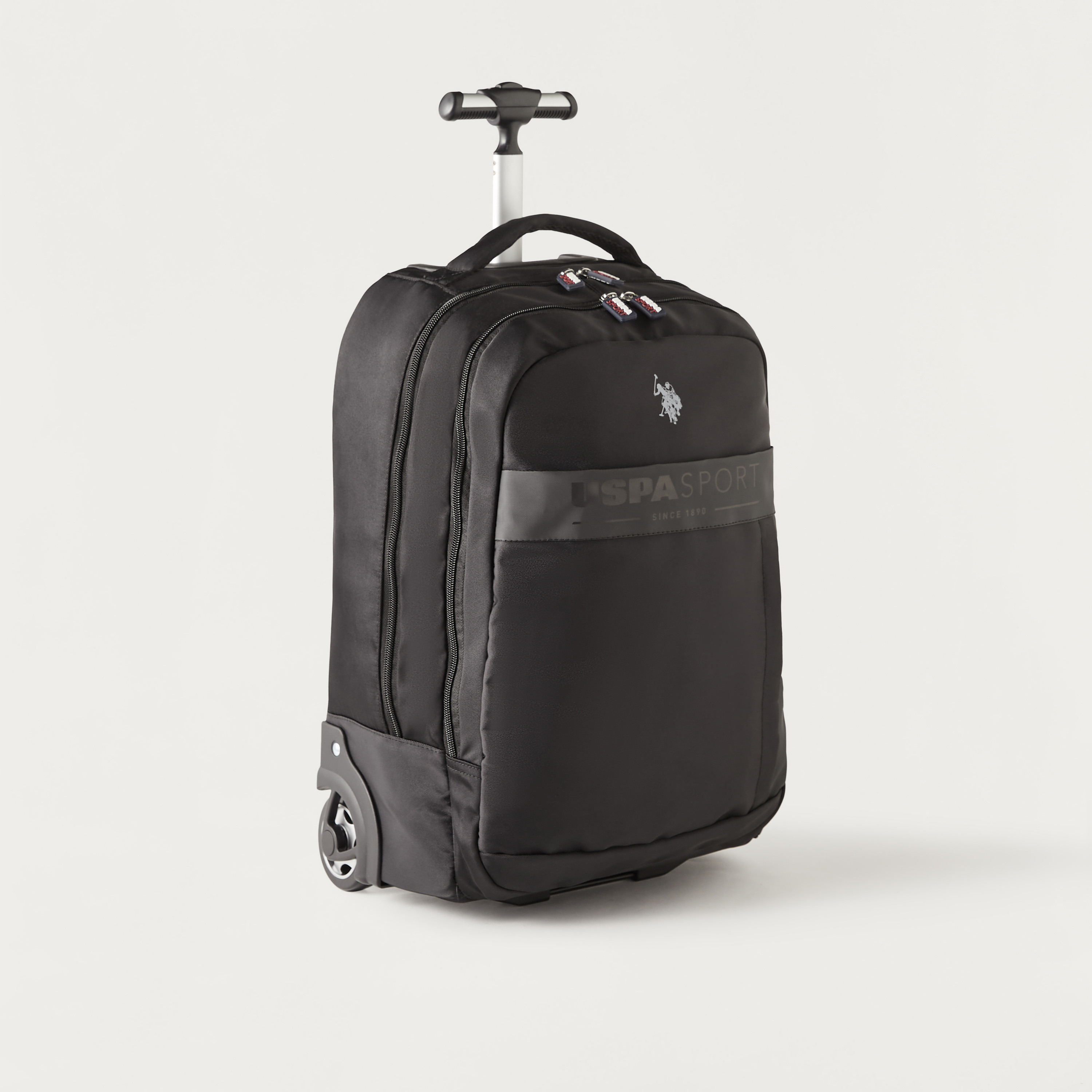 US POLO ASSN Logo Print Softcase Trolley Bag with Retractable Handle and Wheels-cpkids-backtoschool-schoolbagsandbackpacks-trolleybags-image-2