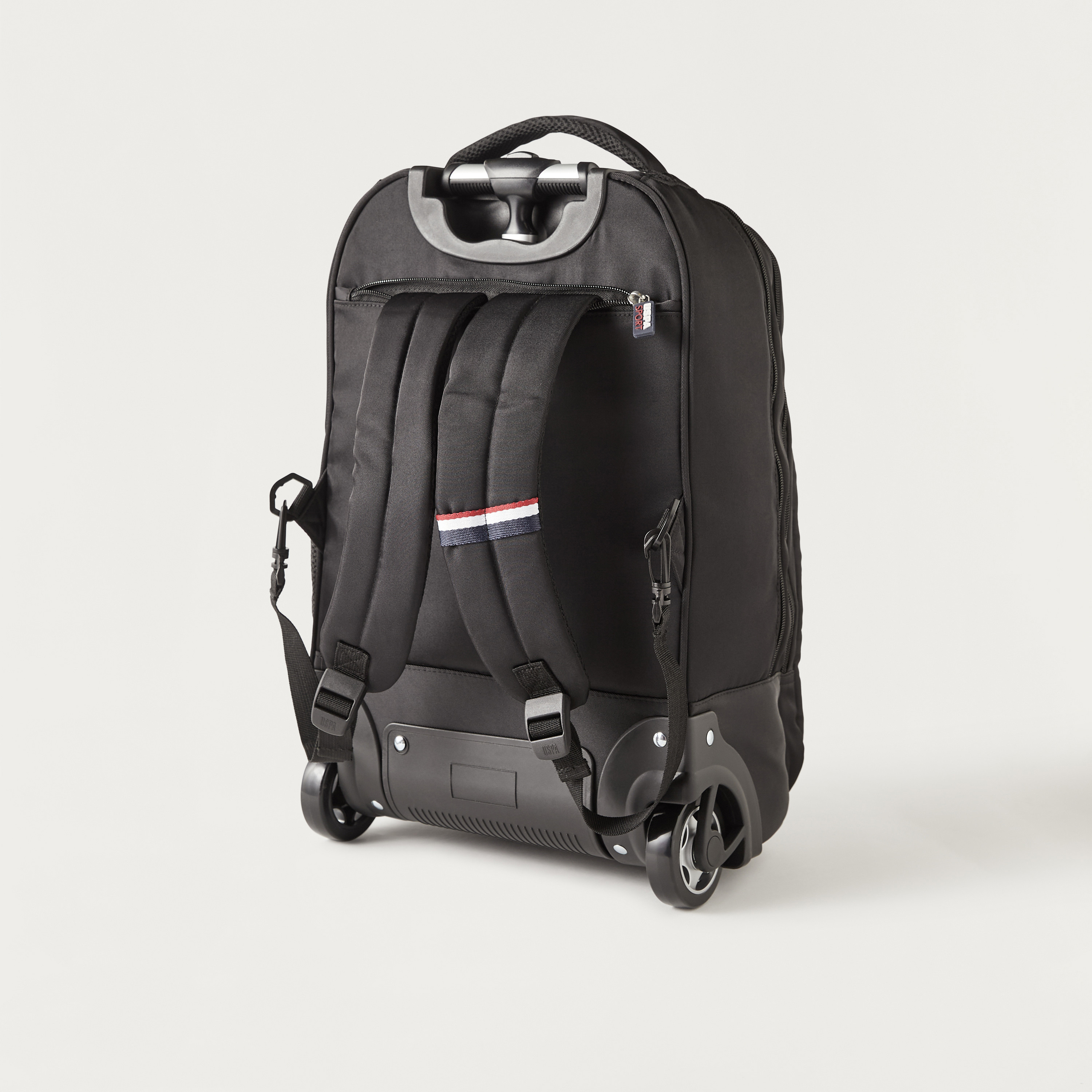 شنطة ترولي ليّنة بعجلات وطبعات شعار ومقبض قابل للسحب من يو إس بولو أسن.-cpkids-backtoschool-schoolbagsandbackpacks-trolleybags-image-6