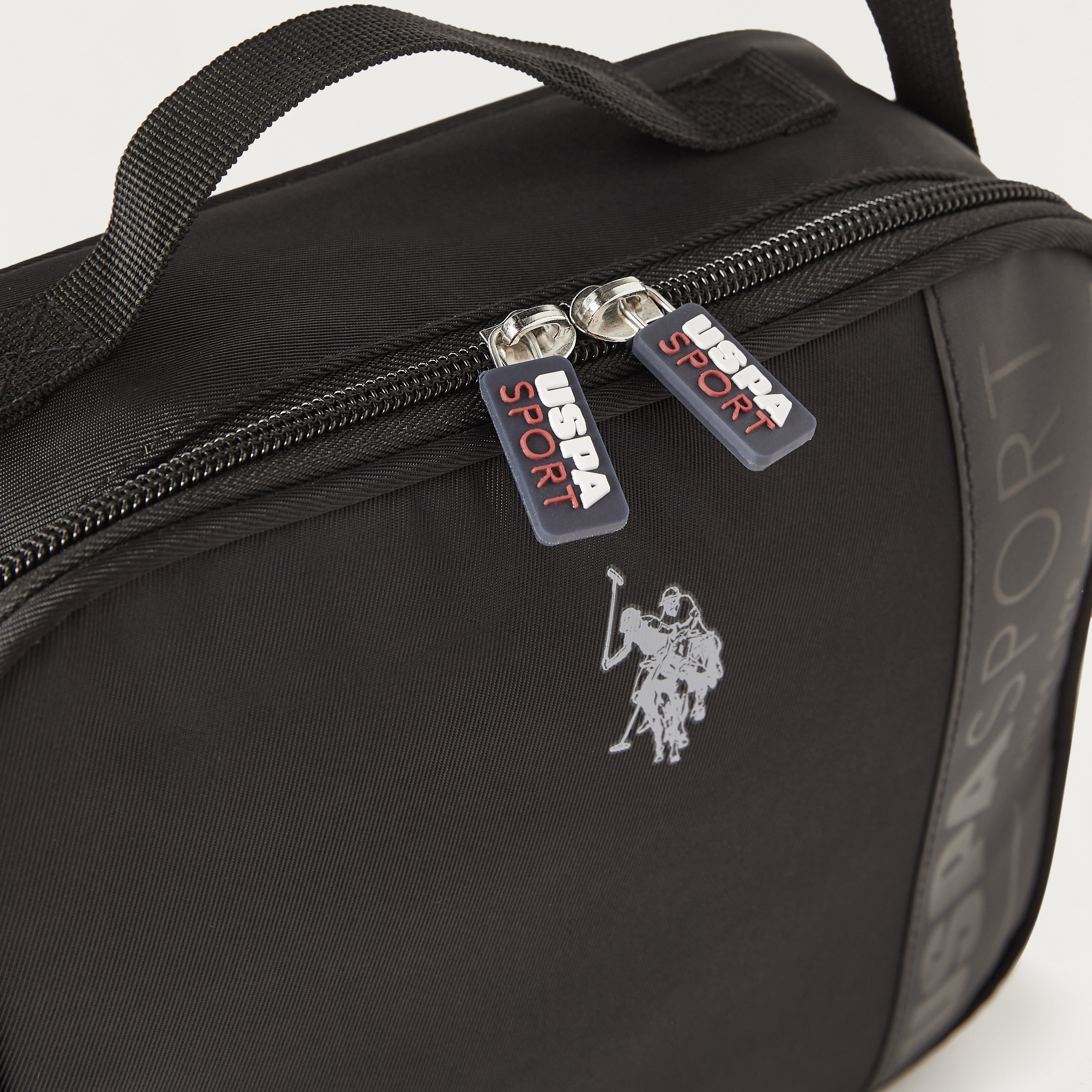 US POLO ASSN. Logo Print Lunch Bag with Adjustable Strap and Zip Closure-school-lunchessentials-lunchbags-image-3