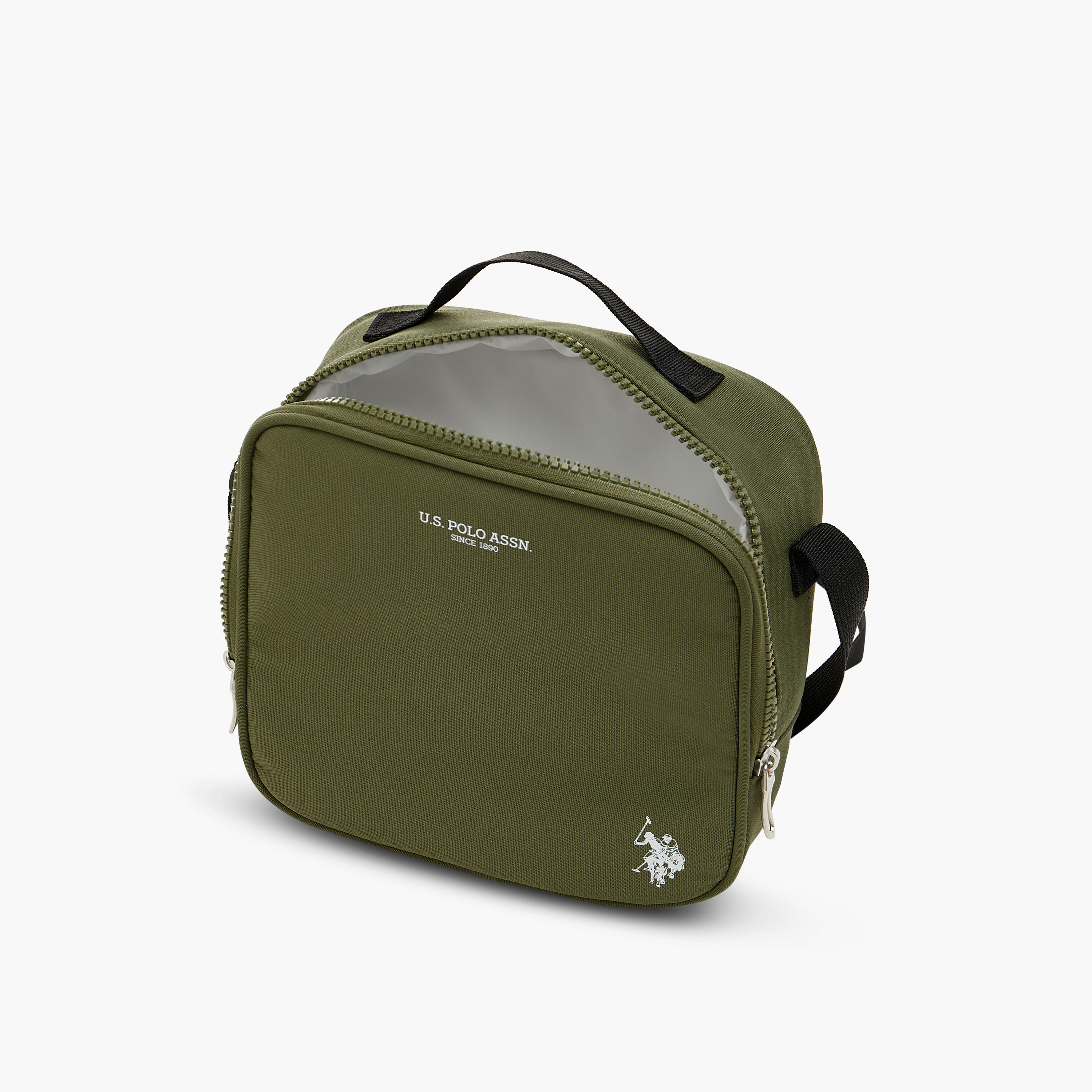 US POLO ASSN. Solid Lunch Bag with Adjustable Strap and Zip Closure-school-lunchessentials-lunchbags-image-5