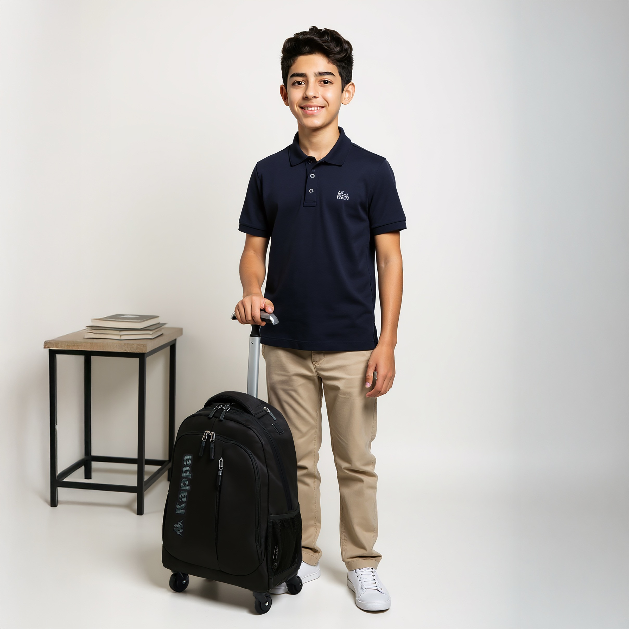 شنطة ظهر مدرسية ترولي بمقبض قابل للسحب وطبعات الشعار من كابا - 48×34×23 سم-school-bagsandbackpacks-trolleybags-image-2