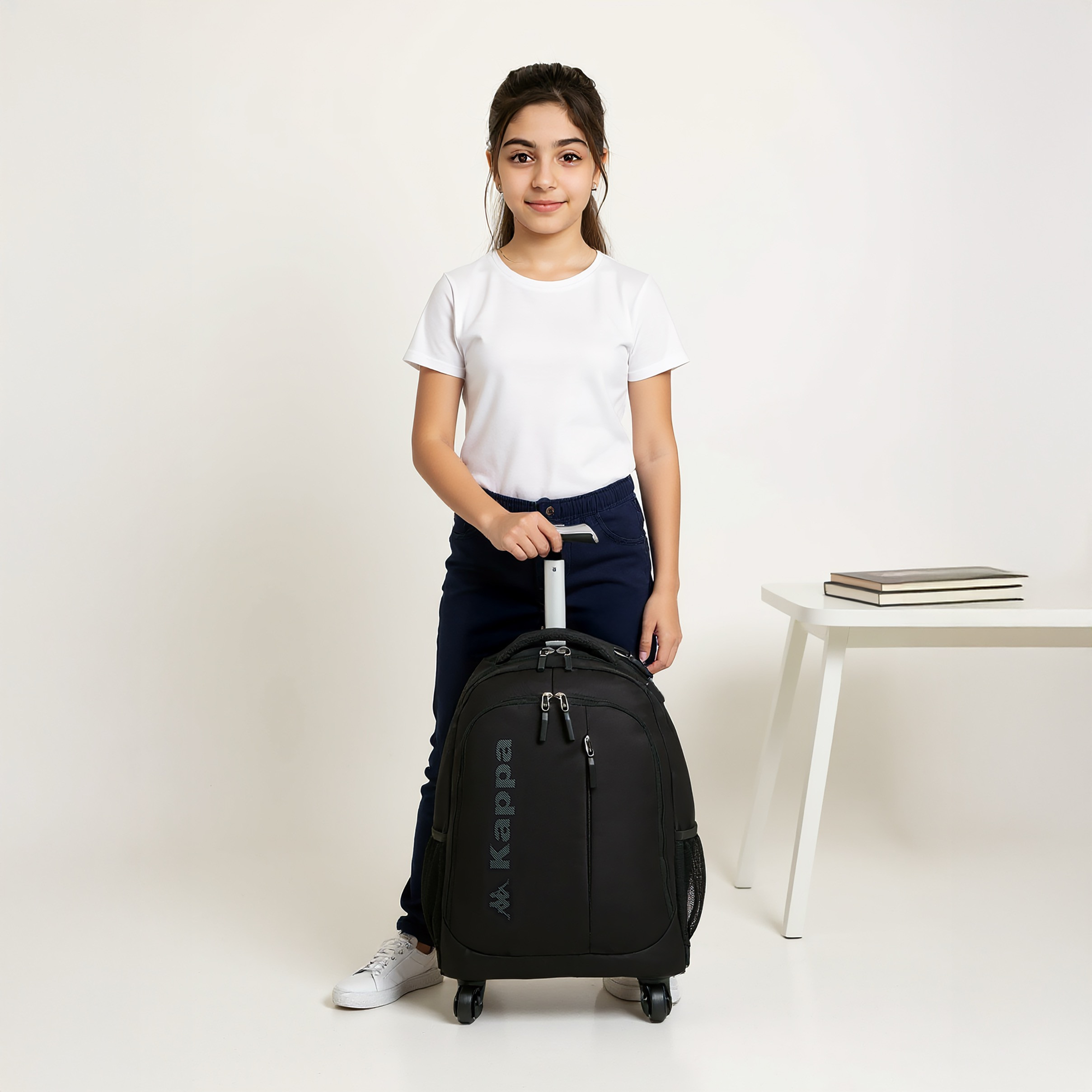 شنطة ظهر مدرسية ترولي بمقبض قابل للسحب وطبعات الشعار من كابا - 48×34×23 سم-school-bagsandbackpacks-trolleybags-image-3
