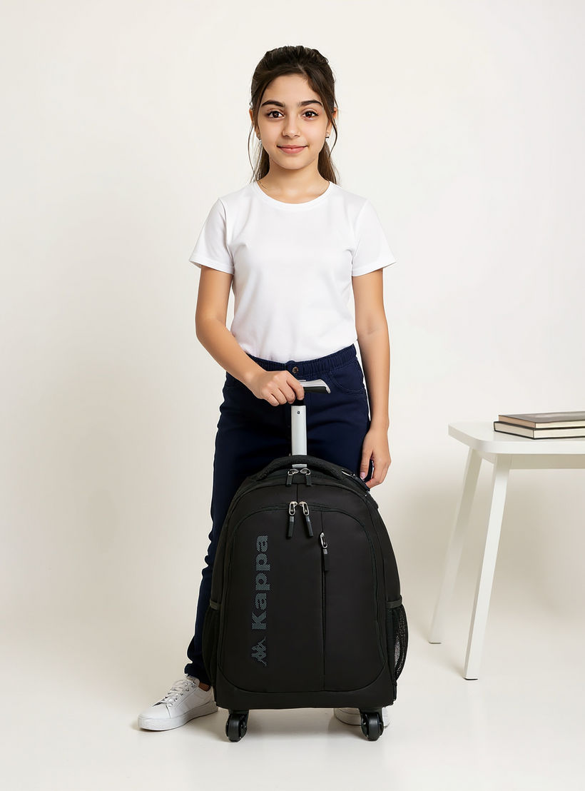 شنطة ظهر مدرسية ترولي بمقبض قابل للسحب وطبعات الشعار من كابا - 48×34×23 سم-school-bagsandbackpacks-trolleybags-image-3