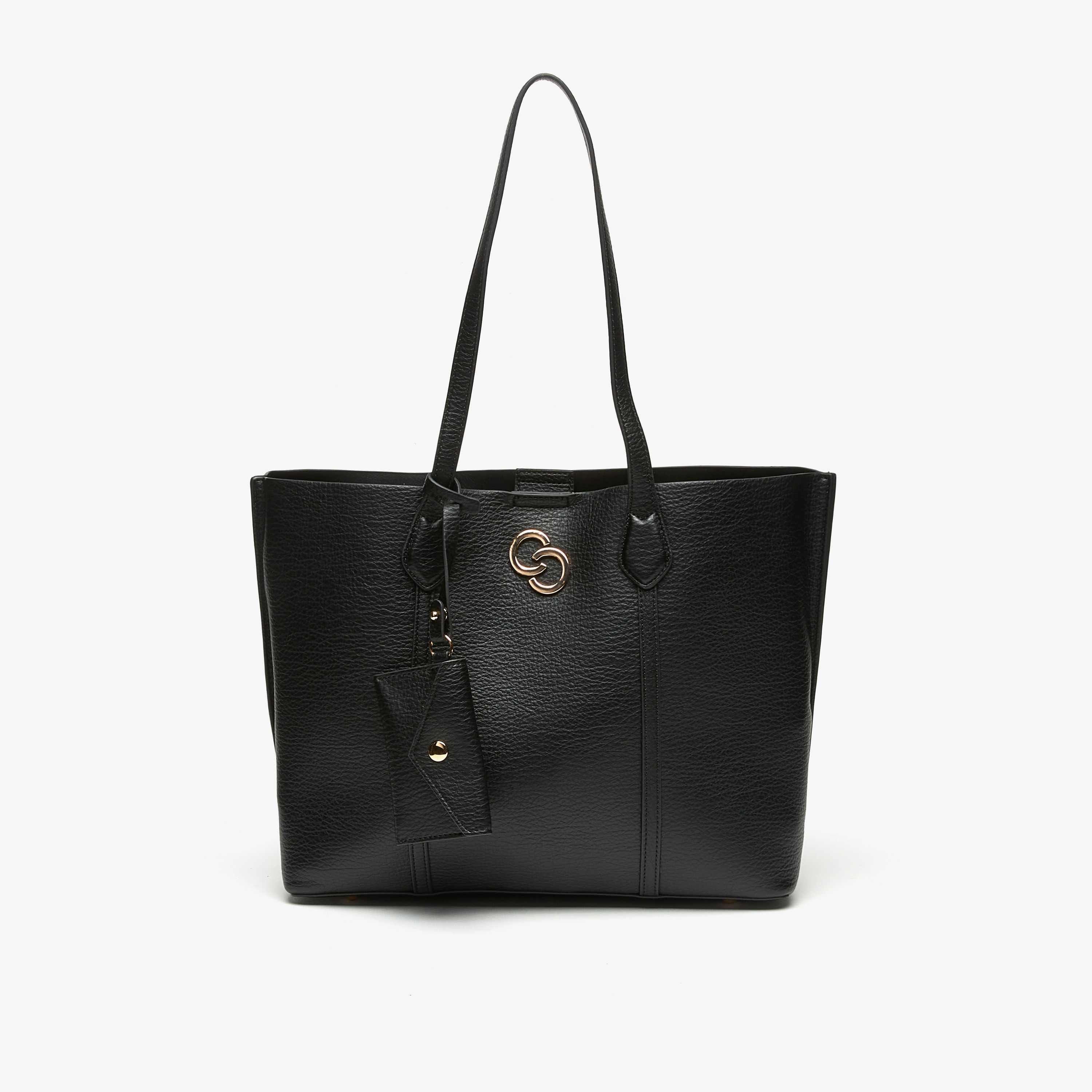 Celeste Logo Accent Tote Bag with Button Closure and Coin Pouch-women-bagsandwallets-handbags-image-1