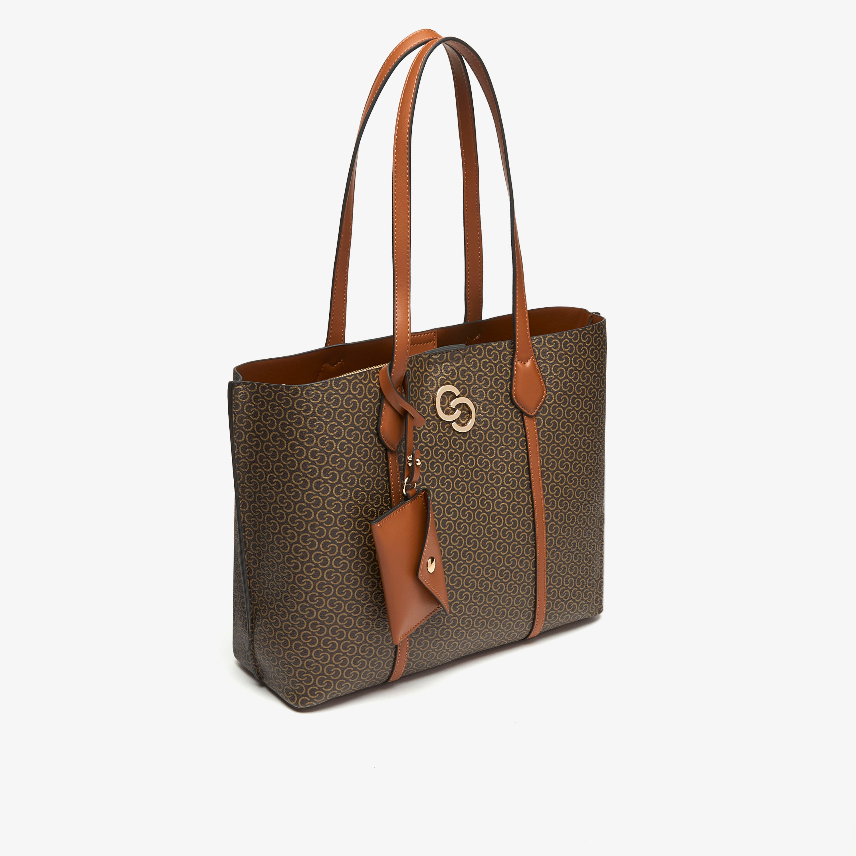 Celeste All-Over Monogram Print Tote Bag with Button Closure and Coin Pouch-women-bagsandwallets-handbags-image-2