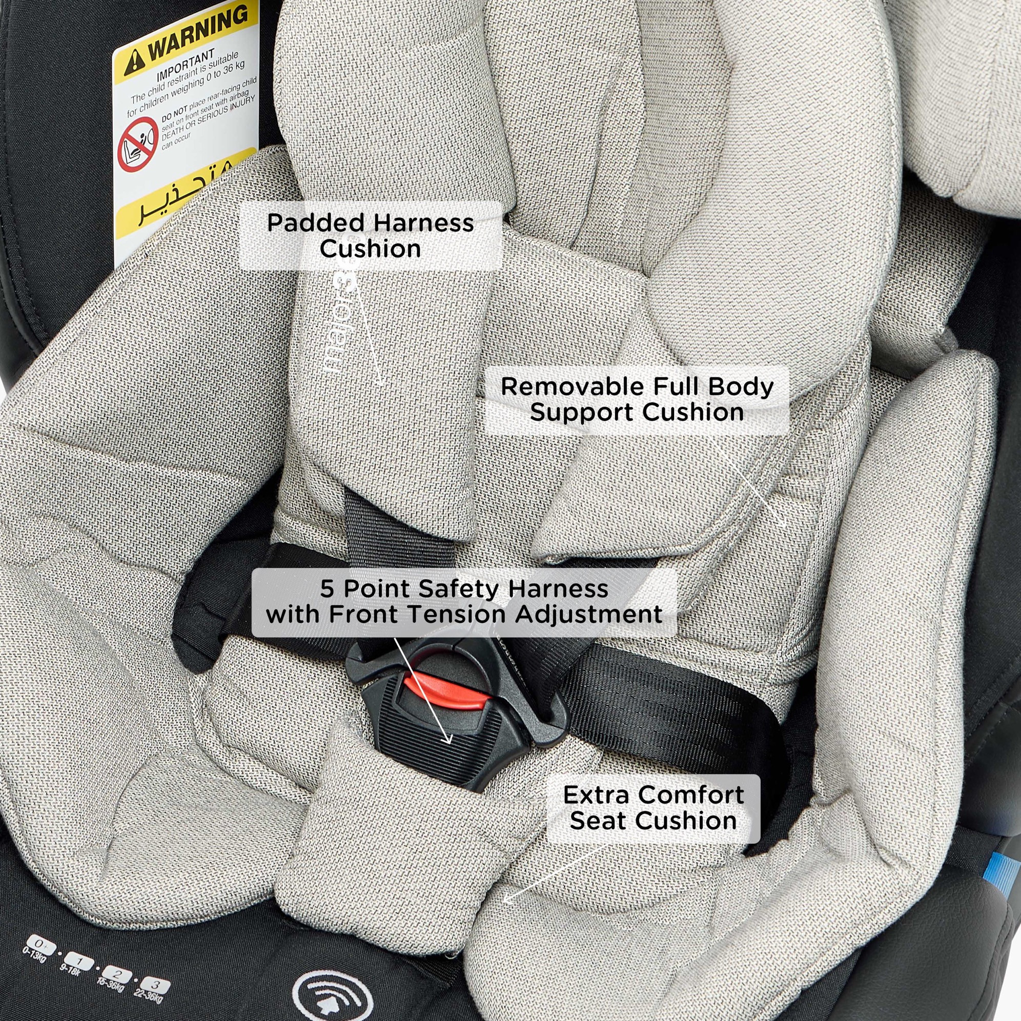 مقعد سيارة ماجور قابل للتحويل بحماية من الصدمات الجانبية ونظام أيزوفيكس من جيجلز-baby-gear-carseats-image-4