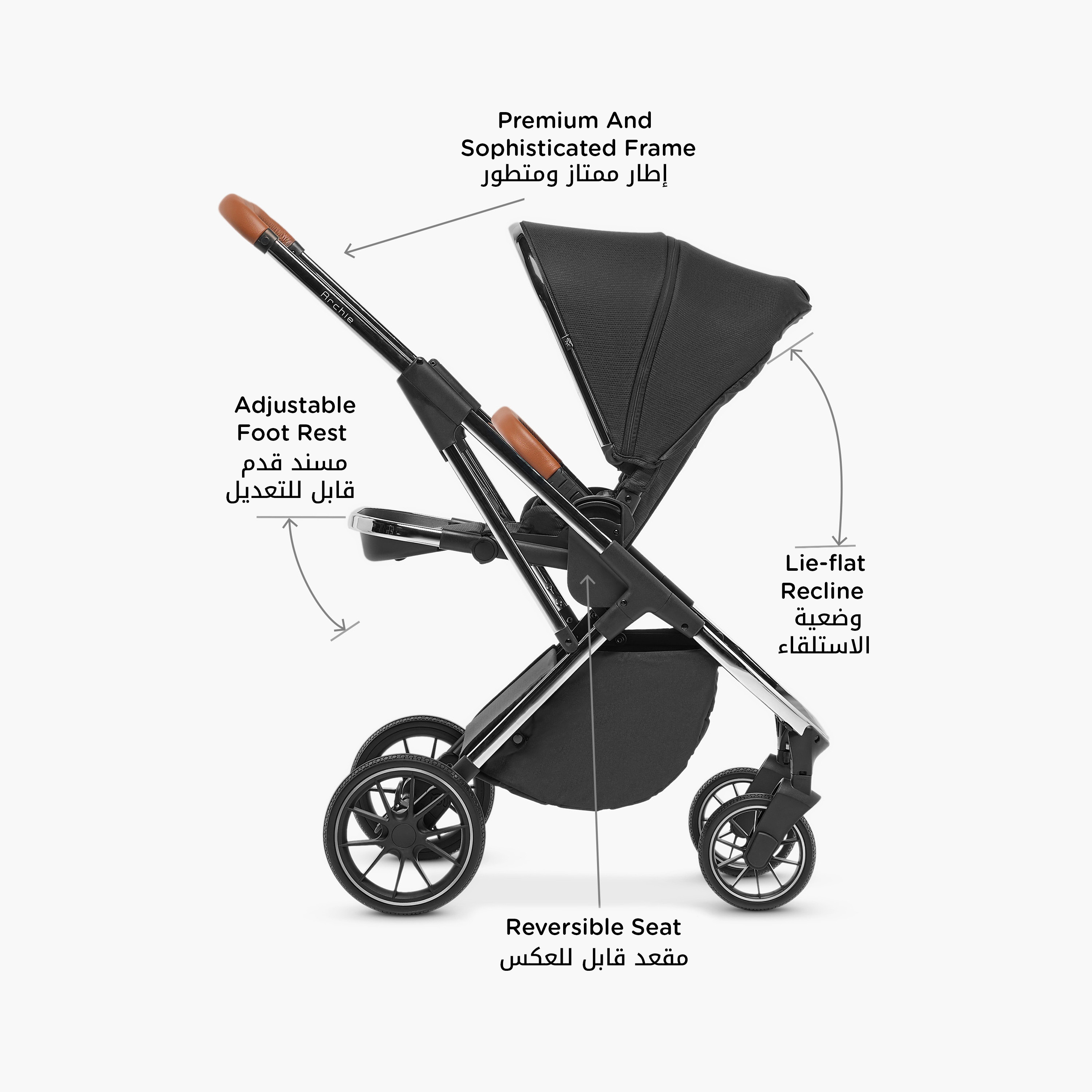 Giggles Archie Reversible Stroller with Push Button Folding System, Aluminium Frame and Wheel Lock-baby-gear-strollersandprams-strollers-image-4