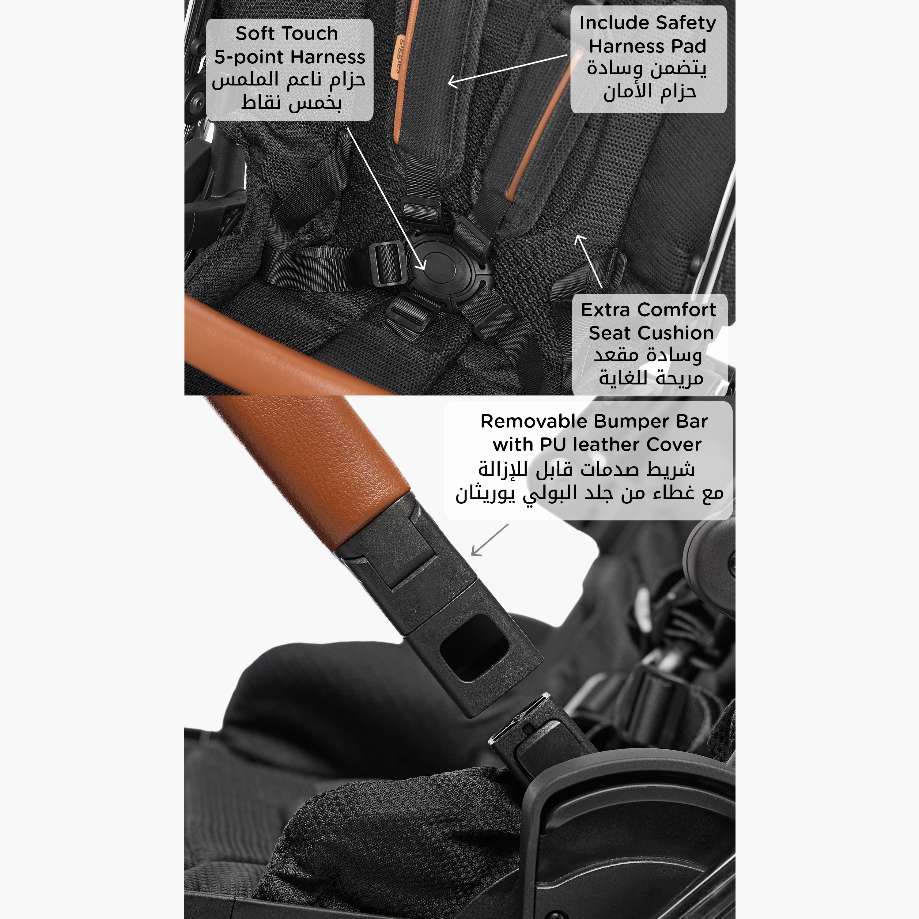 Giggles Archie Reversible Stroller with Push Button Folding System, Aluminium Frame and Wheel Lock-baby-gear-strollersandprams-strollers-image-6