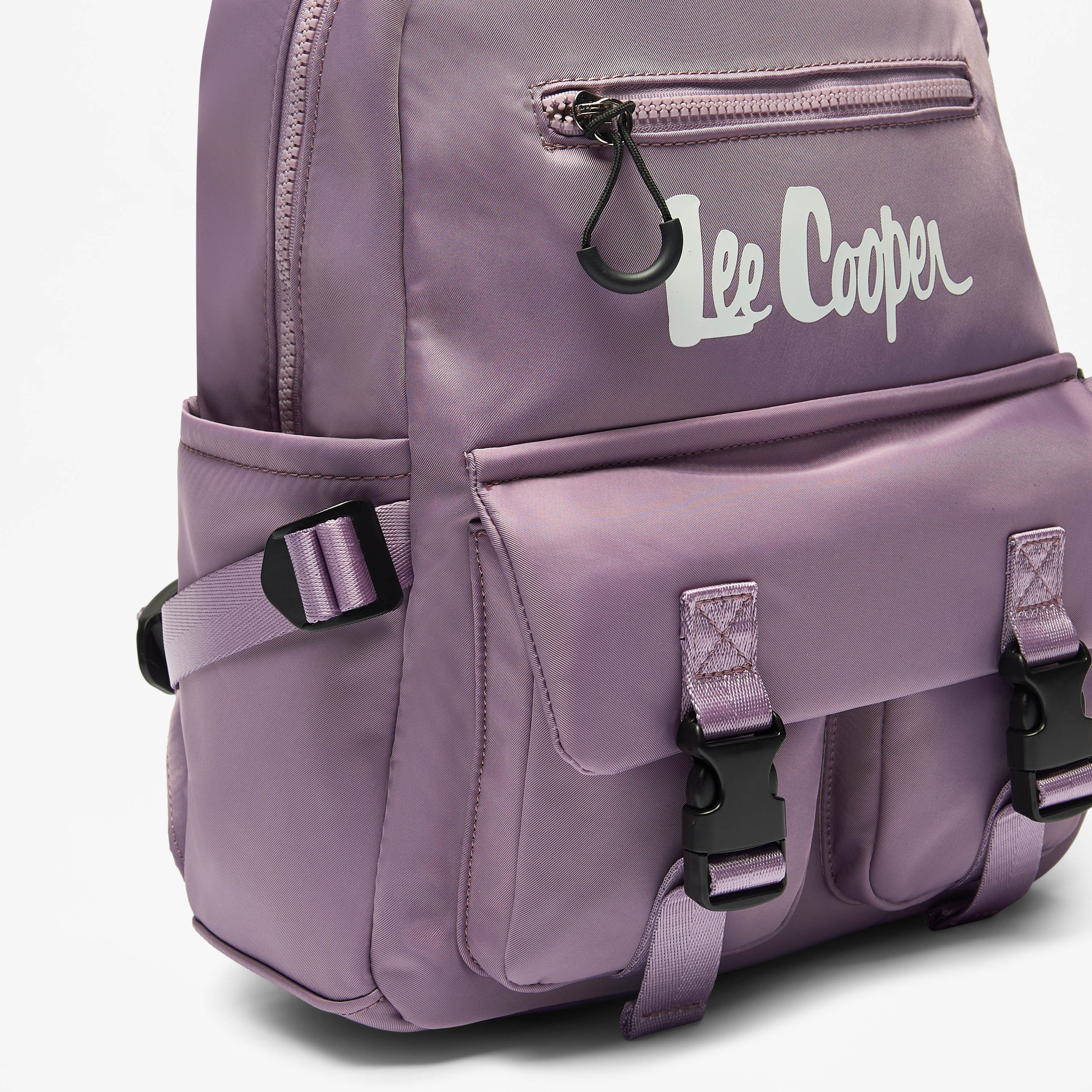 شنطة ظهر بحمالات قابلة للتعديل وسحاب إغلاق وطبعات شعار من لي كوبر - 29x13x41 سم-women-bagsandwallets-backpacks-image-3