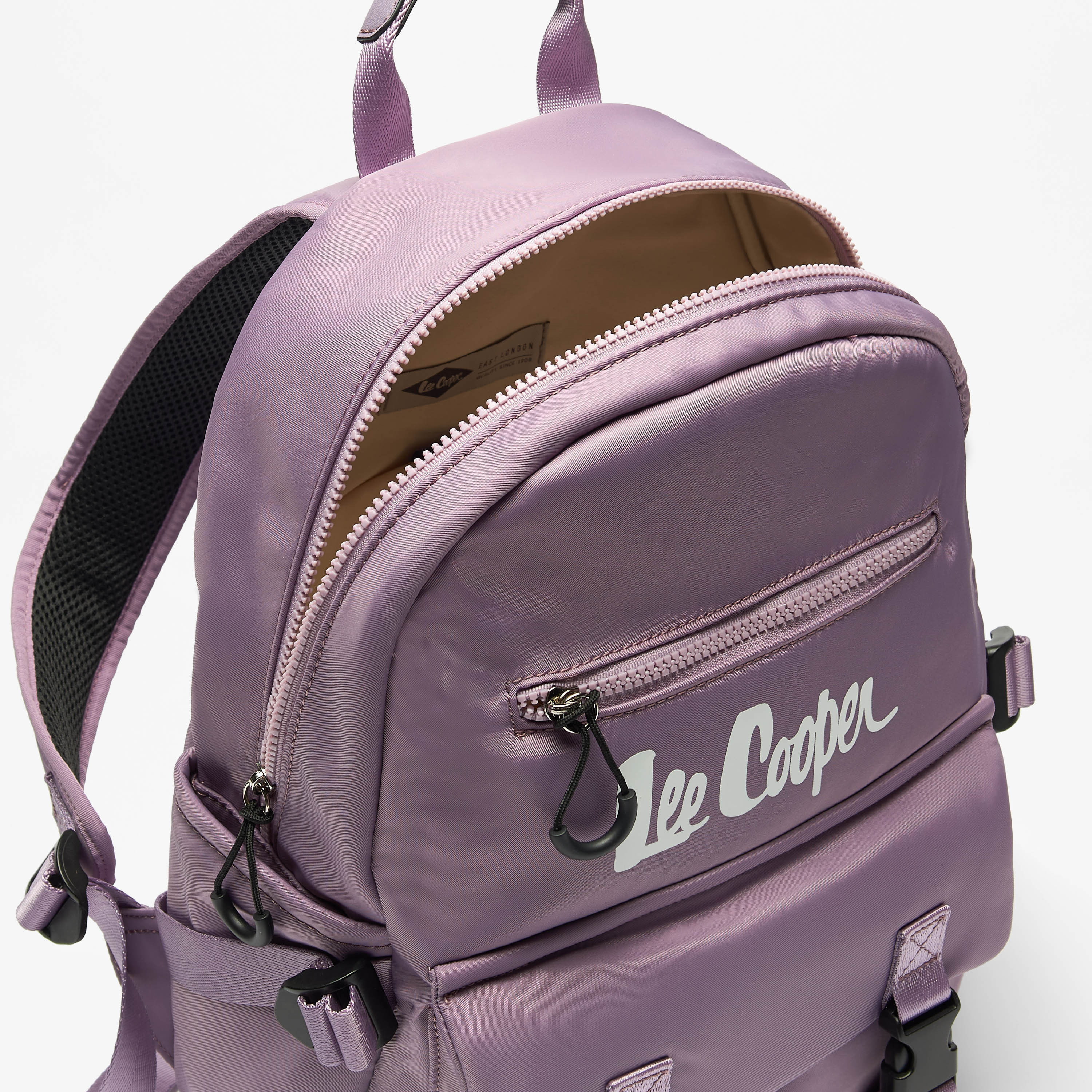 شنطة ظهر بحمالات قابلة للتعديل وسحاب إغلاق وطبعات شعار من لي كوبر - 29x13x41 سم-women-bagsandwallets-backpacks-image-4