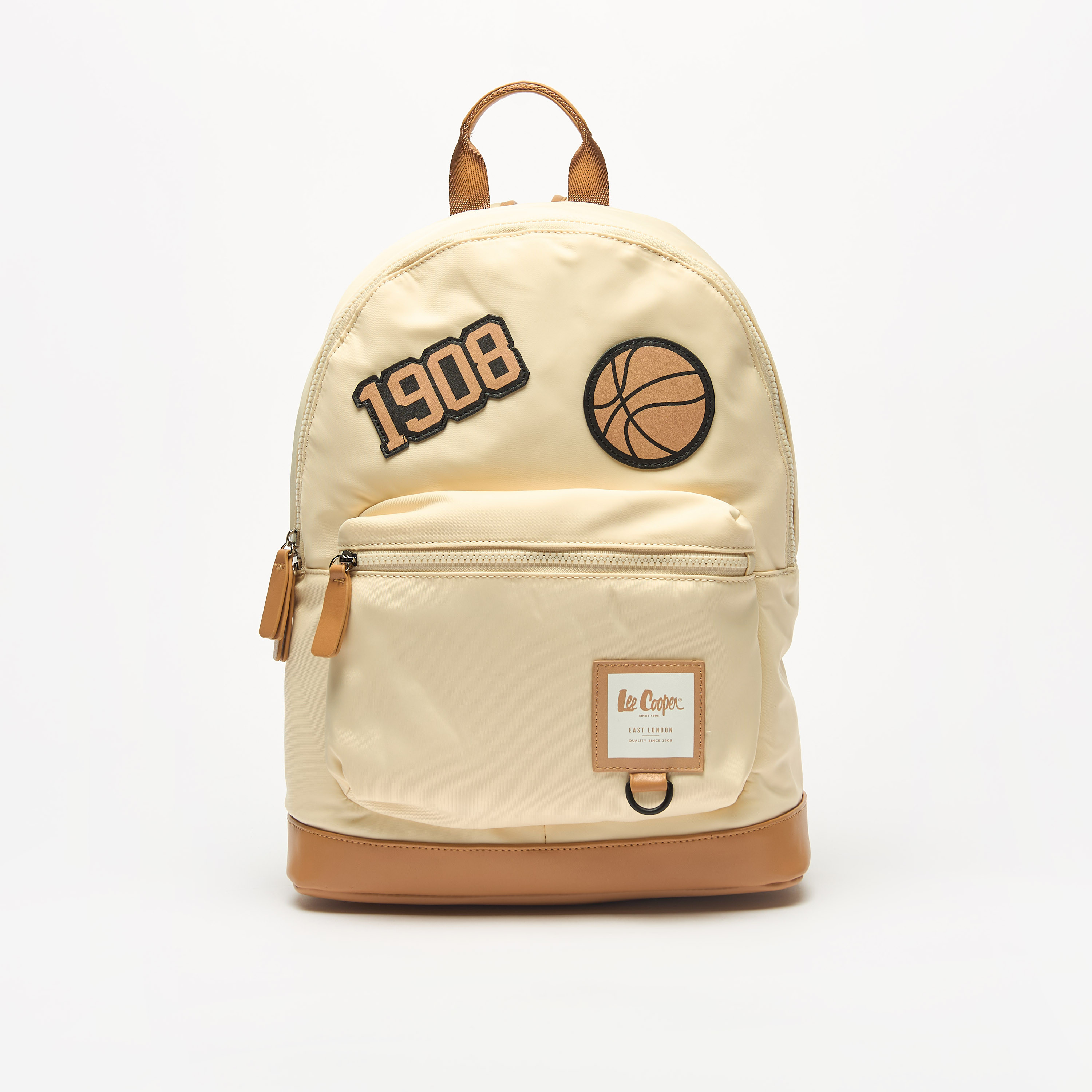 Lee Cooper Applique Detail Backpack with Adjustable Straps and Zip Closure - 30x13x41 cm-women-bagsandwallets-backpacks-image-1