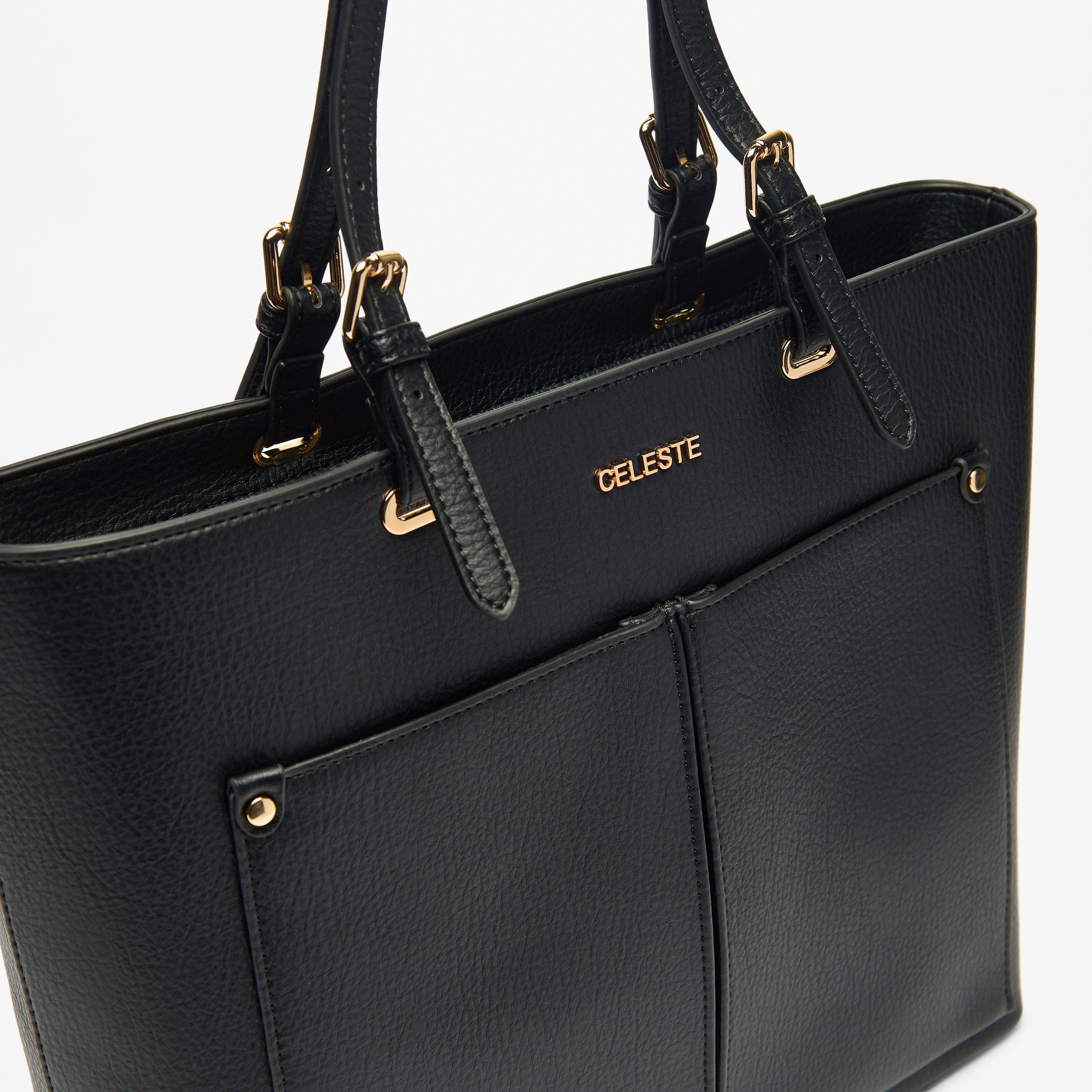 شنطة توتي سادة بسحاب إغلاق ومقابض مزدوجة من سيليست-women-bagsandwallets-handbags-image-3