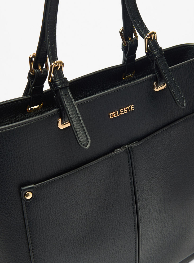 شنطة توتي سادة بسحاب إغلاق ومقابض مزدوجة من سيليست-women-bagsandwallets-handbags-image-3
