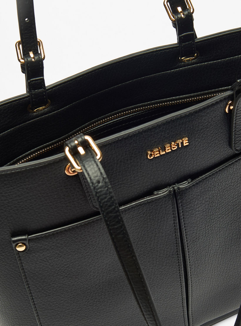 شنطة توتي سادة بسحاب إغلاق ومقابض مزدوجة من سيليست-women-bagsandwallets-handbags-image-5
