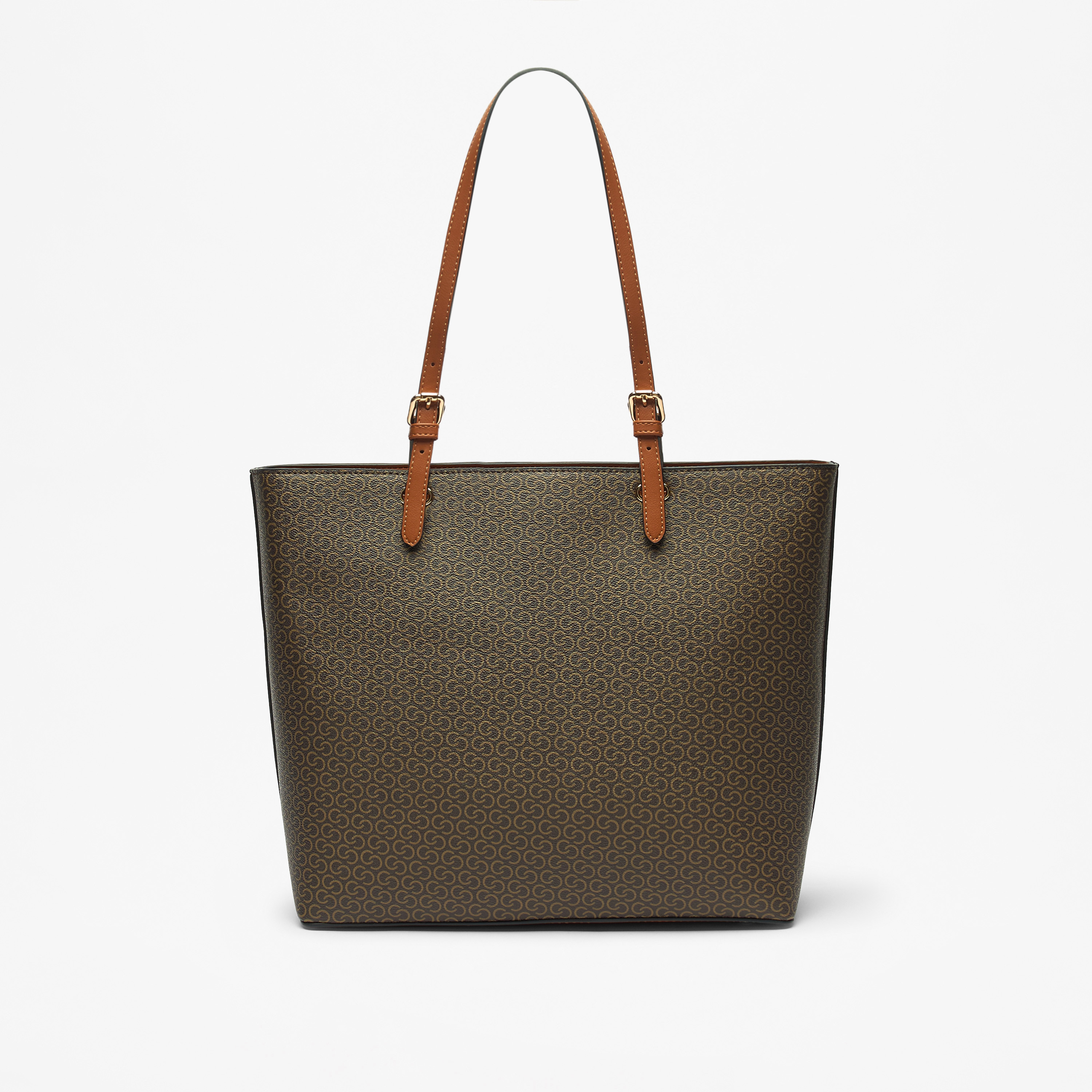 Celeste Monogram Print Tote Bag with Zip Closure and Double Straps-women-bagsandwallets-handbags-image-4