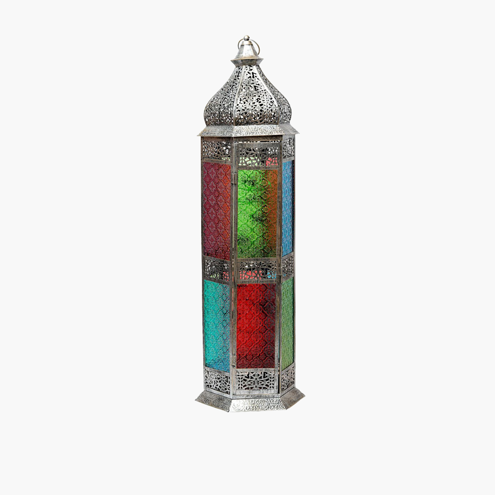 Cutwork Detail Metal Lantern - 100 cm-household-decor-candleholdersandlanterns-image-2