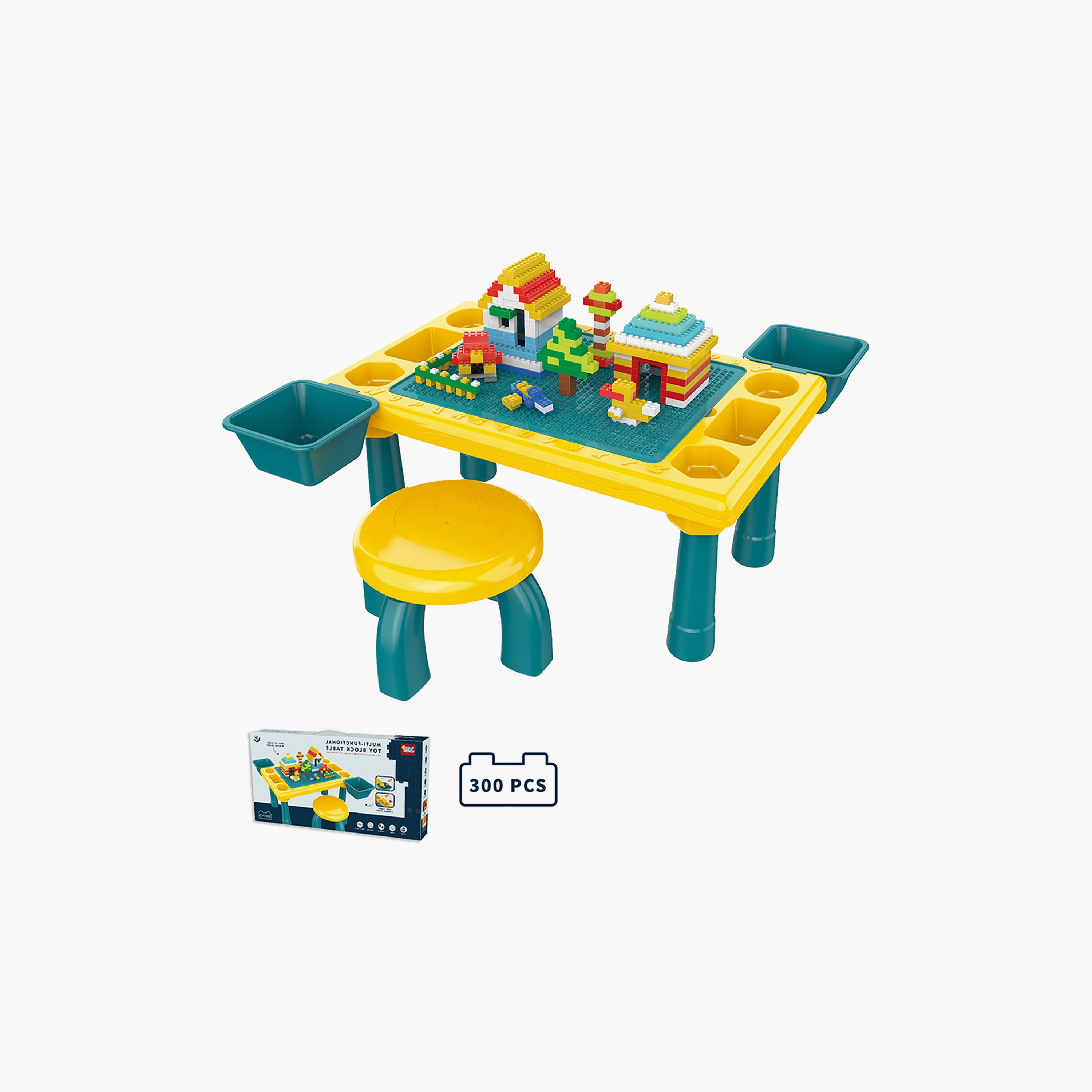 Little Story 4-in-1 Activity and Block Table with Stool-toys-buildingblocks-blocks-image-1