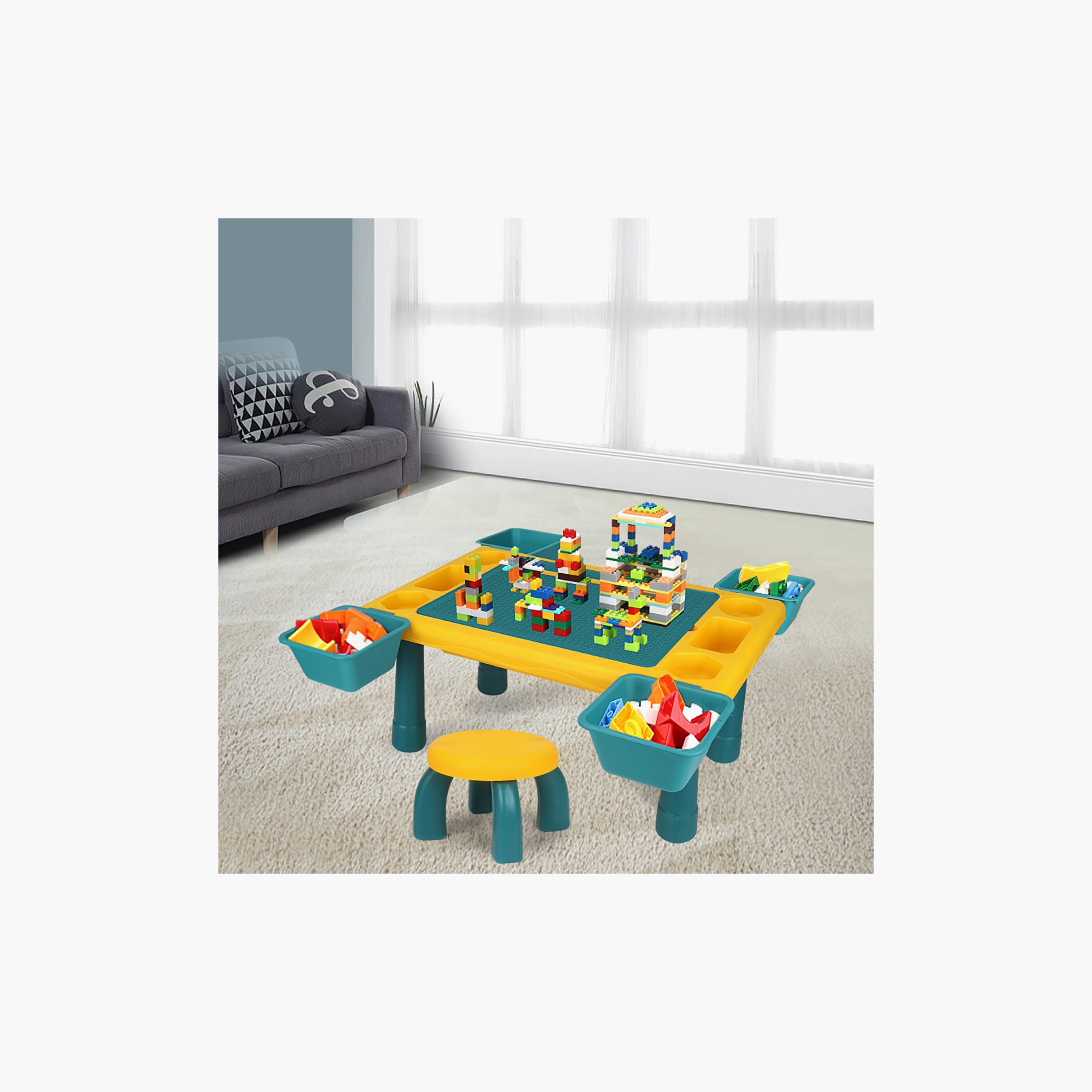 Little Story 4-in-1 Activity and Block Table with Stool-toys-buildingblocks-blocks-image-2