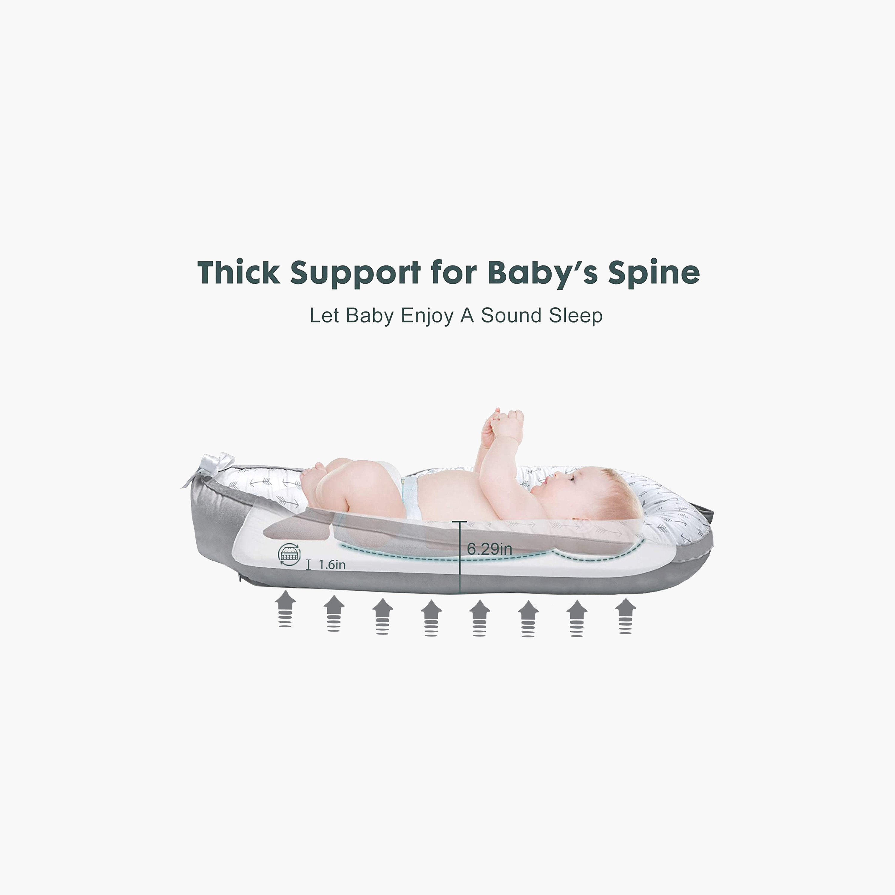 سرير حديثي الولادة محشو بالألياف بطبعات سهام من ليتل ستوري-baby-nursery-furniture-cribsandbeds-cribaccessories-image-2