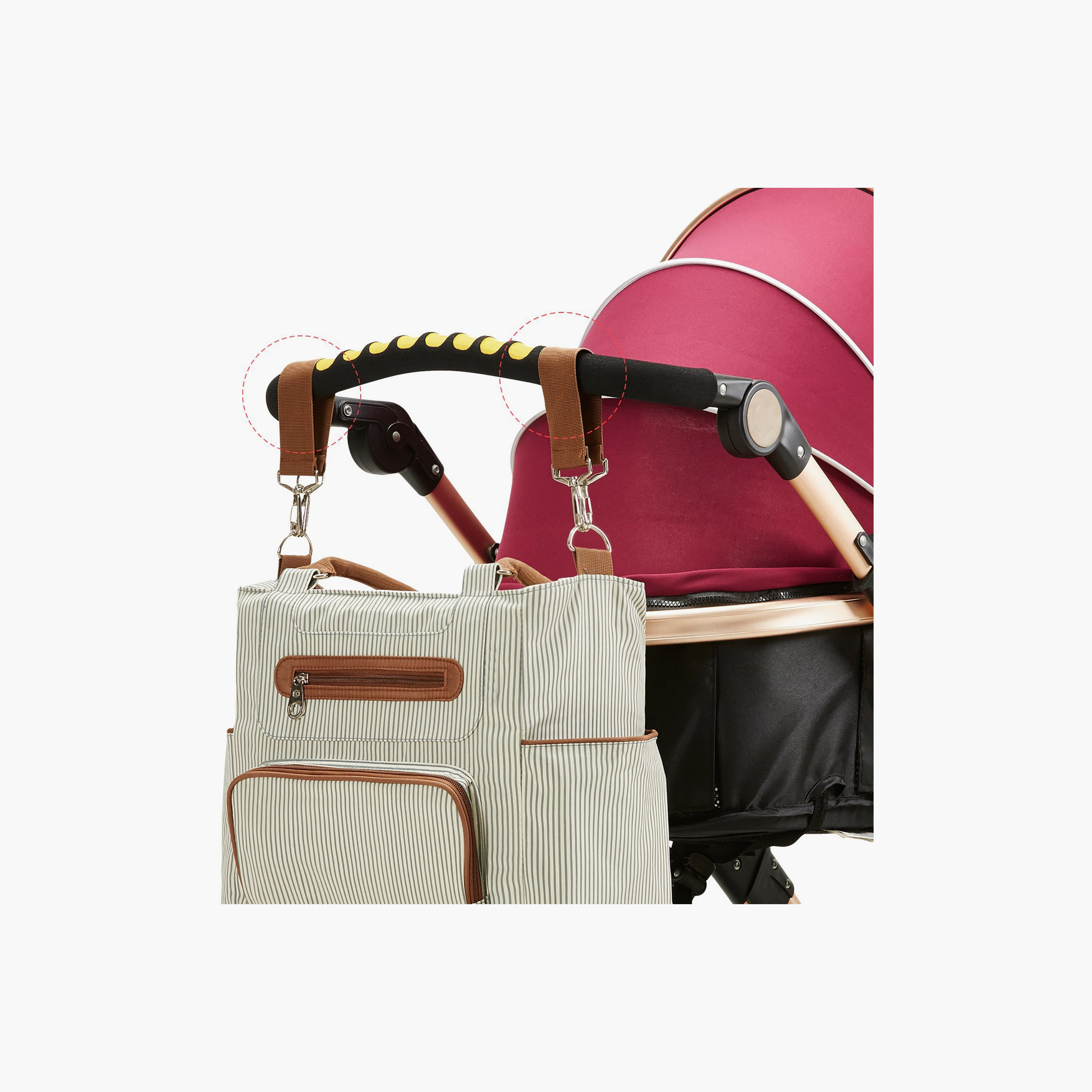 مجموعة حقيبة حفاضات مع خطافات 6 قطع من ليتل ستوري-baby-gear-diaperbags-image-5
