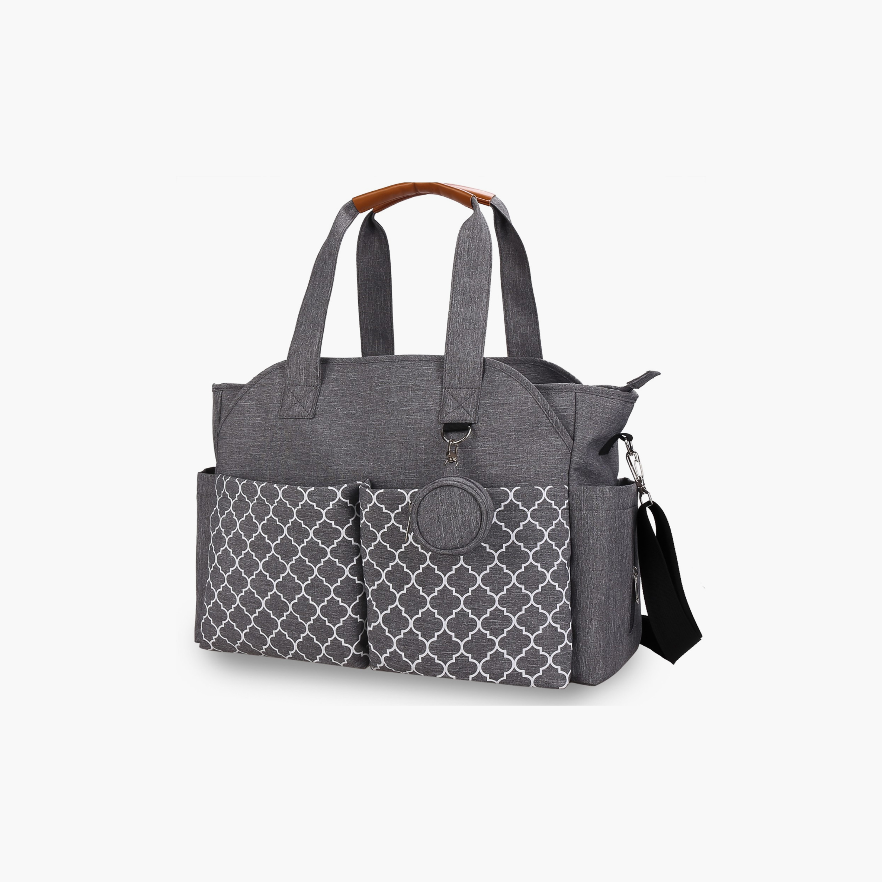 Little Story Signature Diaper Bag, Grey-baby-diapering-diaperbags-image-1