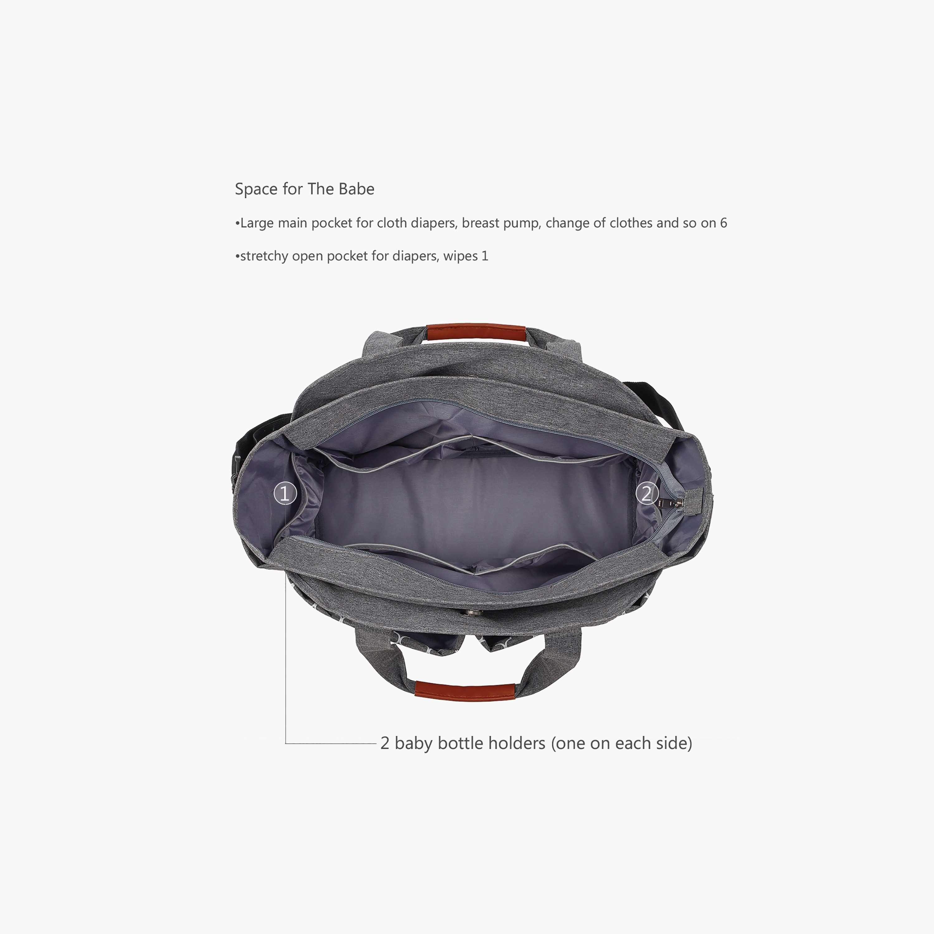 Little Story Signature Diaper Bag, Grey-baby-diapering-diaperbags-image-4