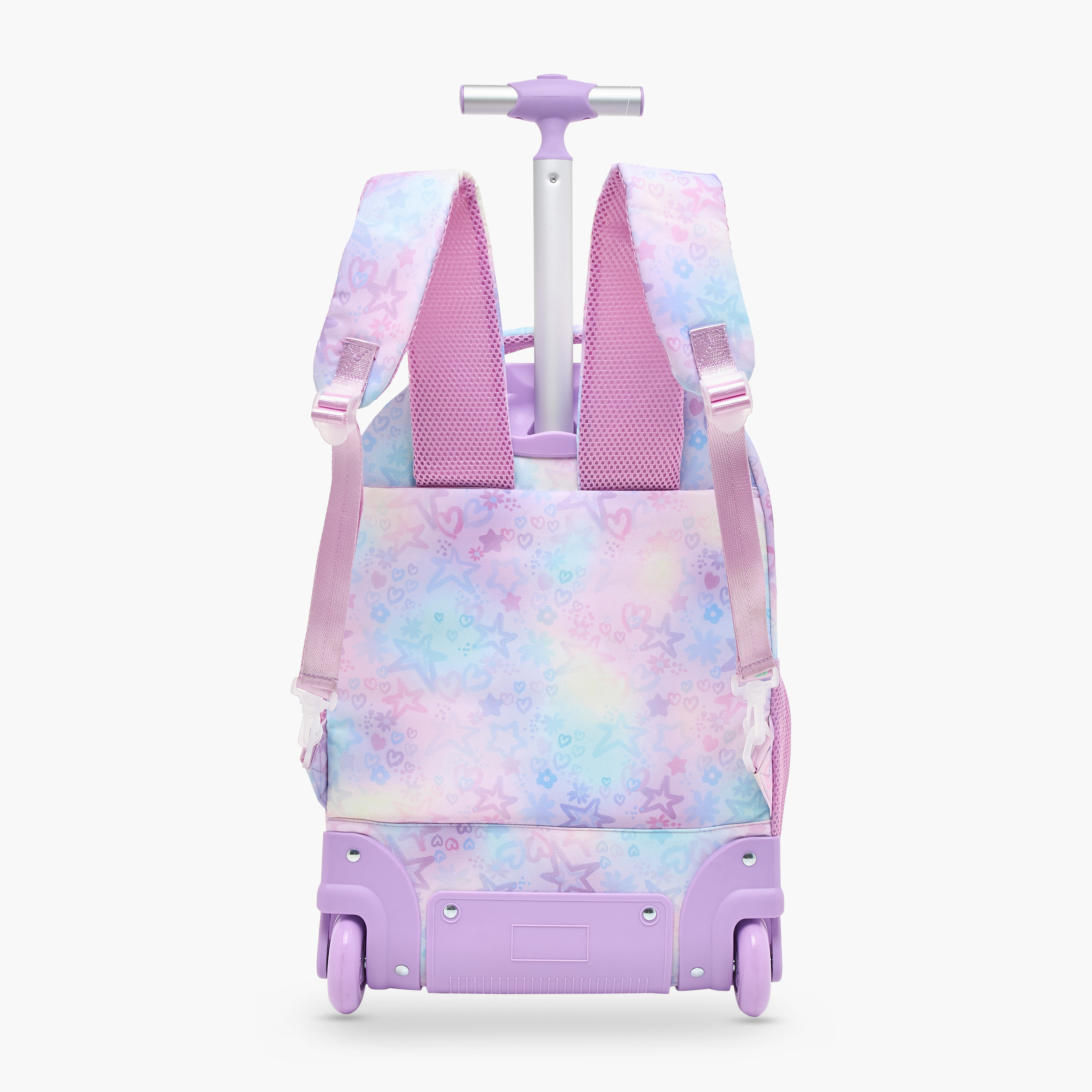 MARSHMALLOW Tie-Dye Trolley Backpack with Wheels and Retractable Handle - 33X20X46 cm-school-bagsandbackpacks-trolleybags-image-3