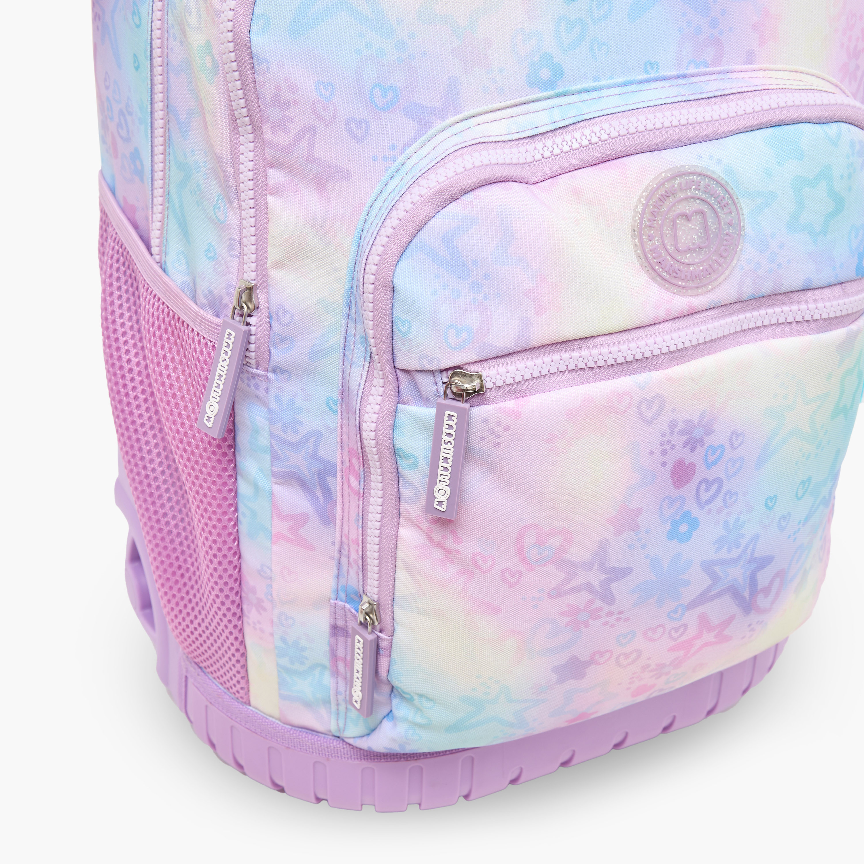 MARSHMALLOW Tie-Dye Trolley Backpack with Wheels and Retractable Handle - 33X20X46 cm-school-bagsandbackpacks-trolleybags-image-8