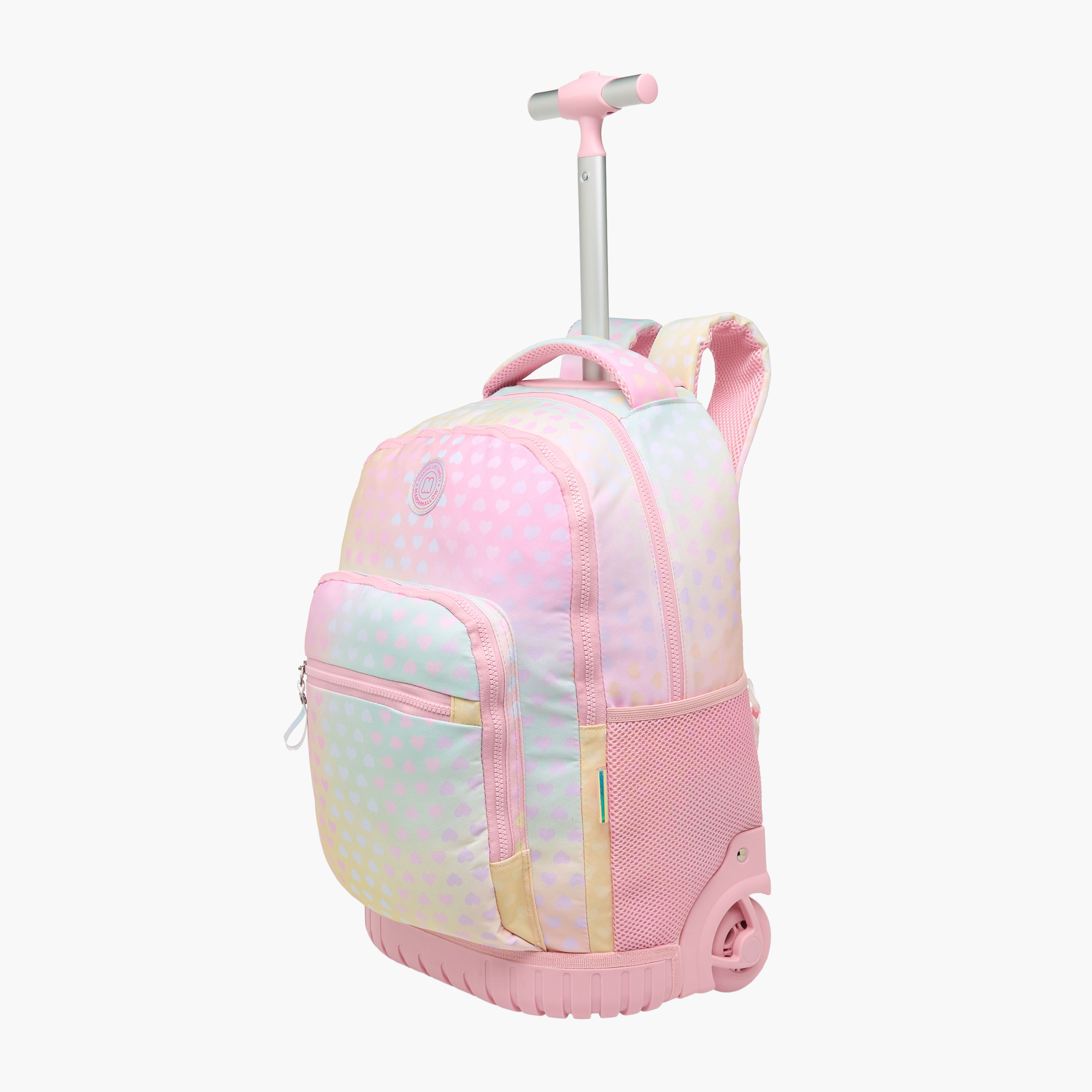 MARSHMALLOW Heart Print Trolley Bag for Girls 13 Years+ with Retractable Handle - 35 L-school-bagsandbackpacks-trolleybags-image-3
