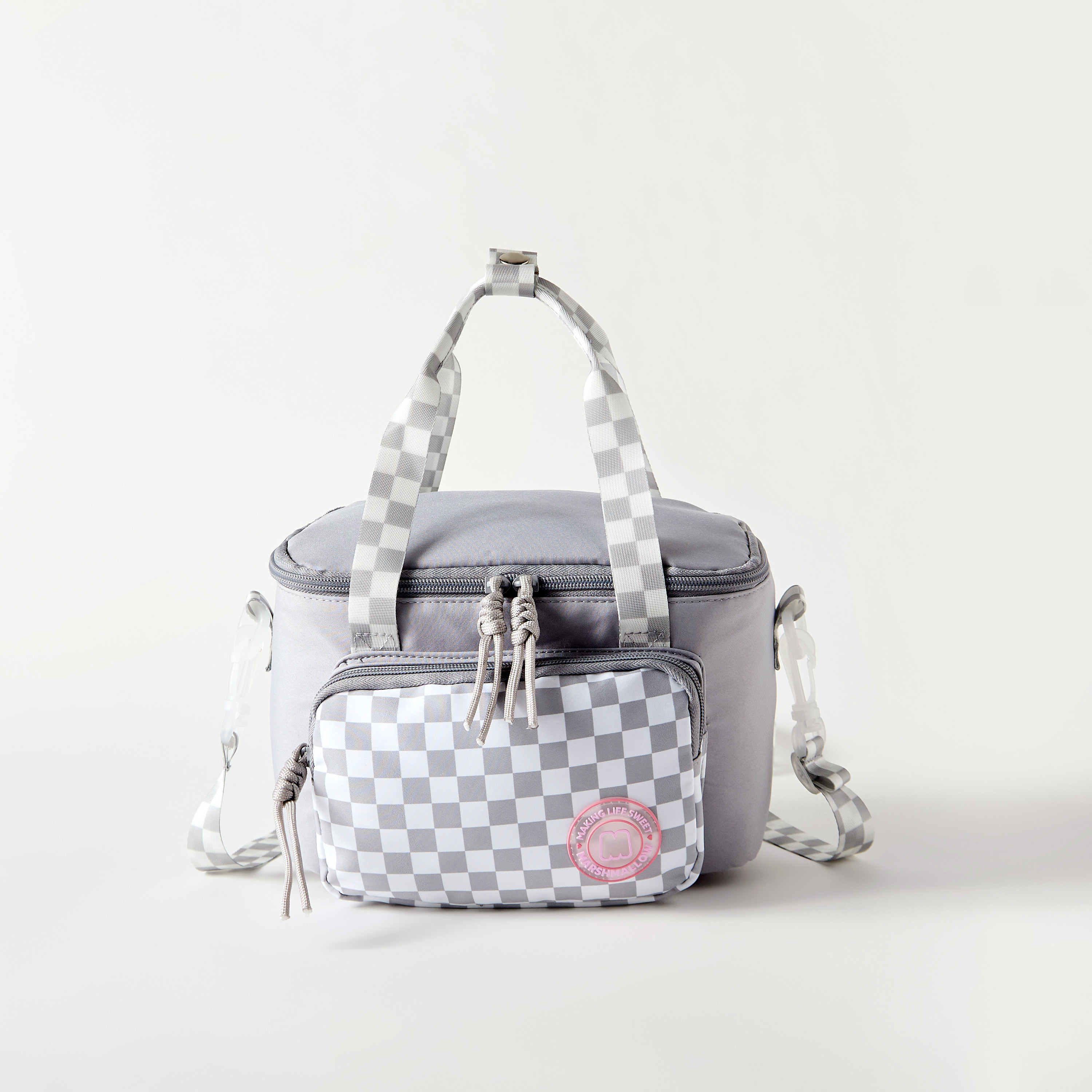 MARSHMALLOW Panelled Lunch Bag with Detachable Strap and Zip Closure-school-lunchessentials-lunchbags-image-1