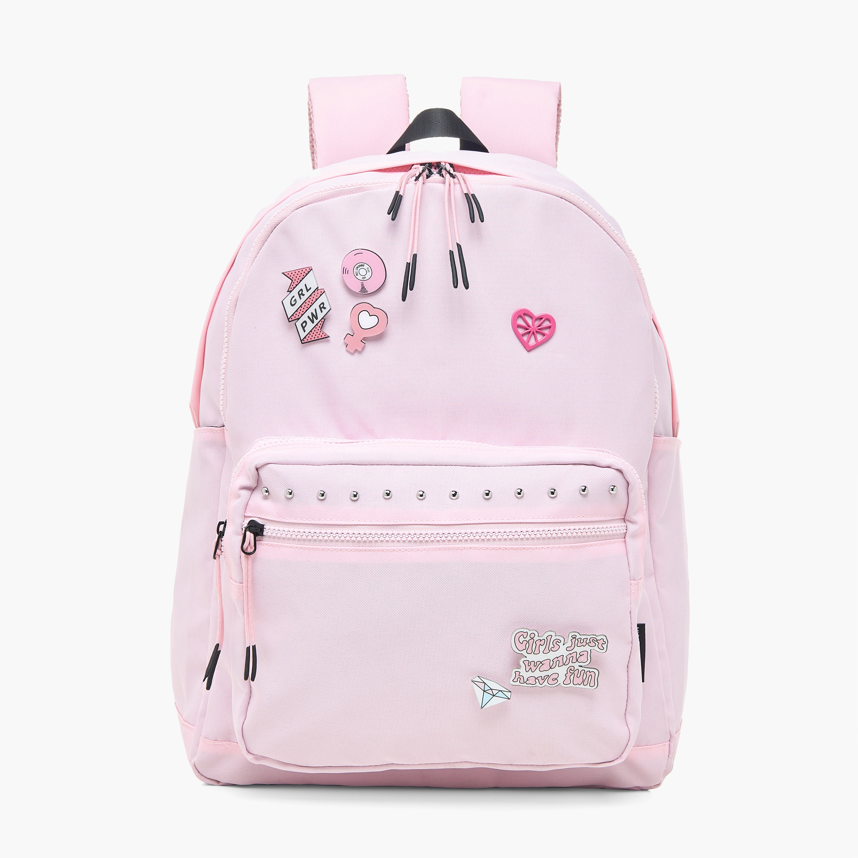 MISS LEMONADE Applique Detail Backpack with Adjustable Straps - 33x16x43 cms-school-bagsandbackpacks-backpacks-image-1