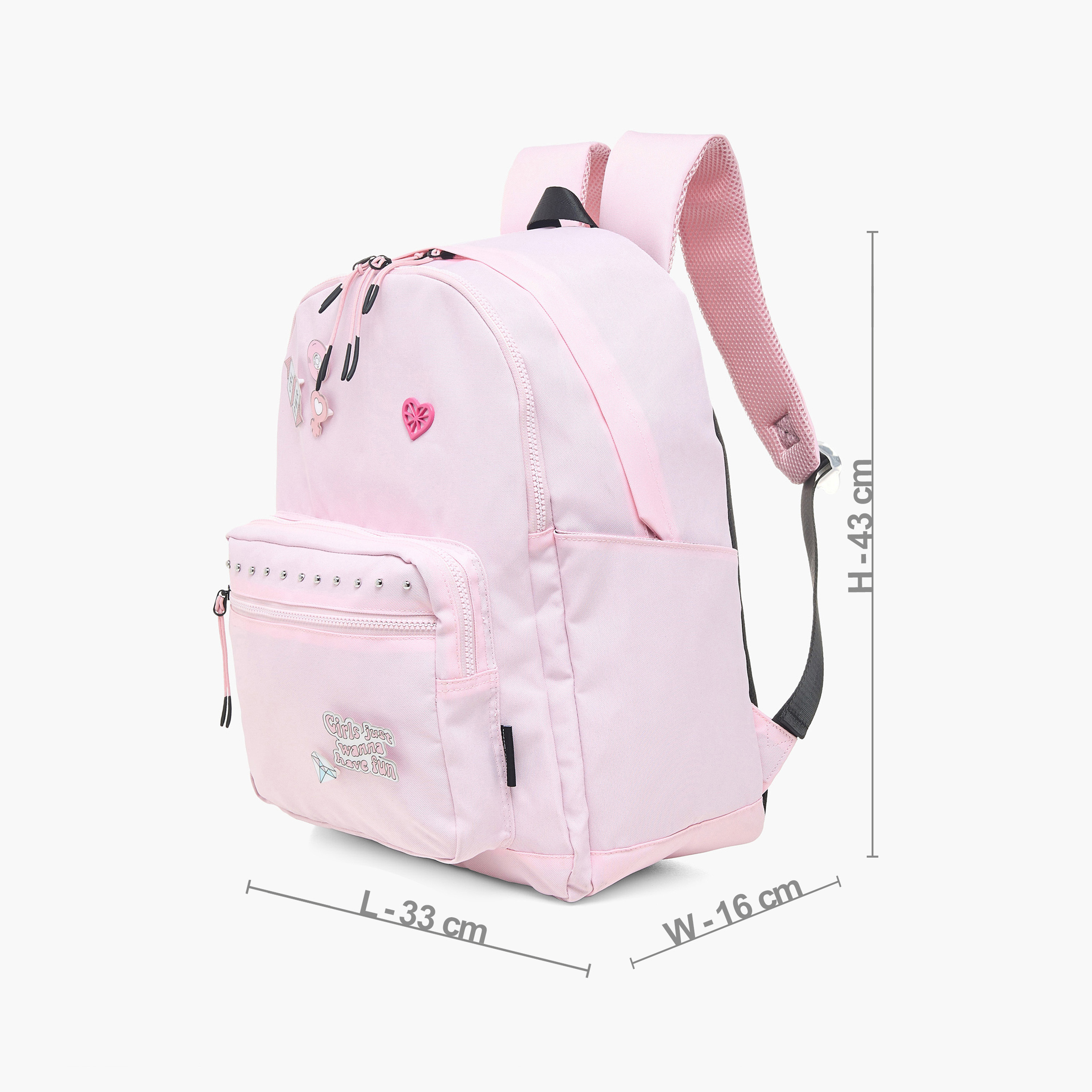 MISS LEMONADE Applique Detail Backpack with Adjustable Straps - 33x16x43 cms-school-bagsandbackpacks-backpacks-image-2