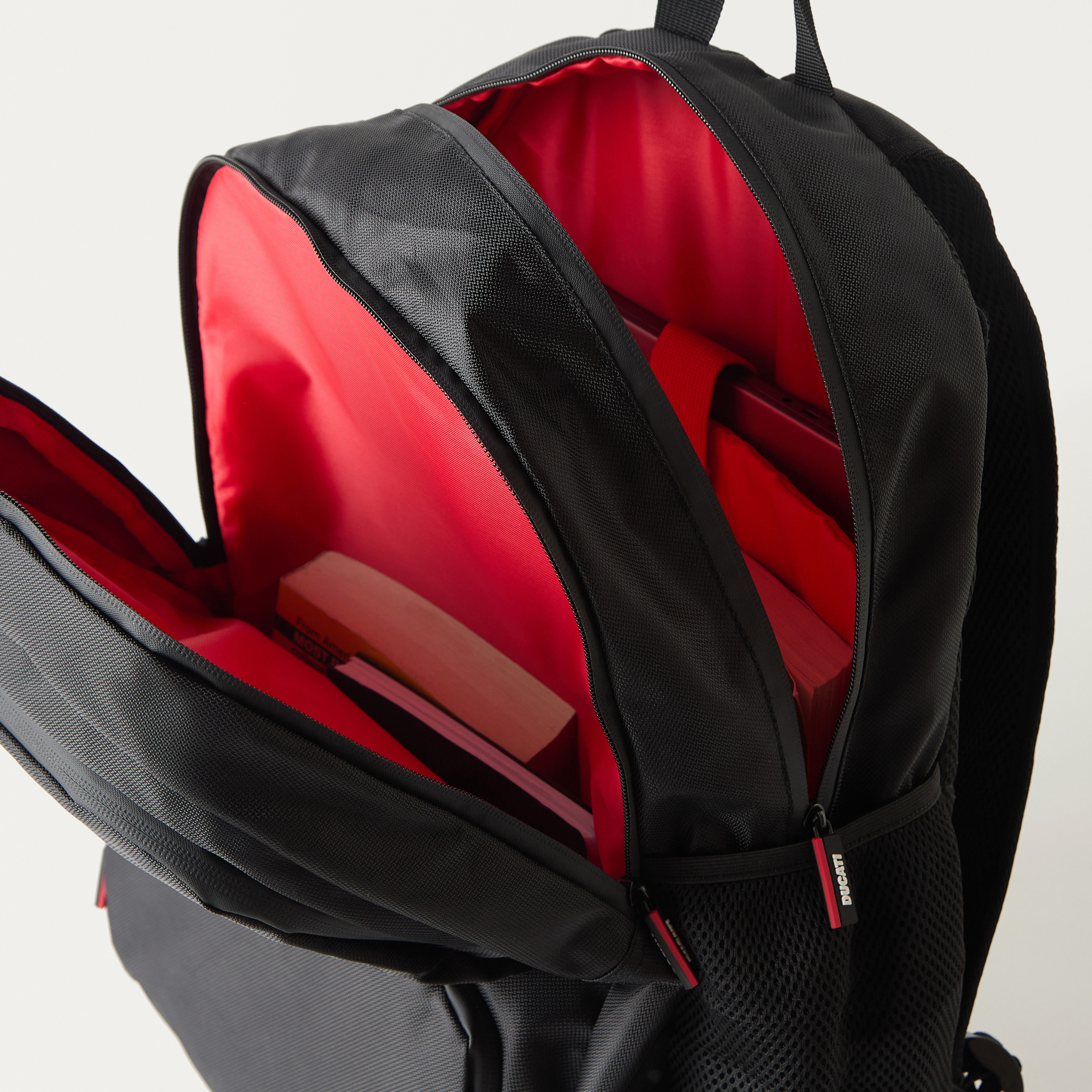 Ducati Logo Print 18 Inch Backpack with Adjustable Shoulder Straps and Zip Closure - 34x14x45 cms-school-bagsandbackpacks-backpacks-image-7