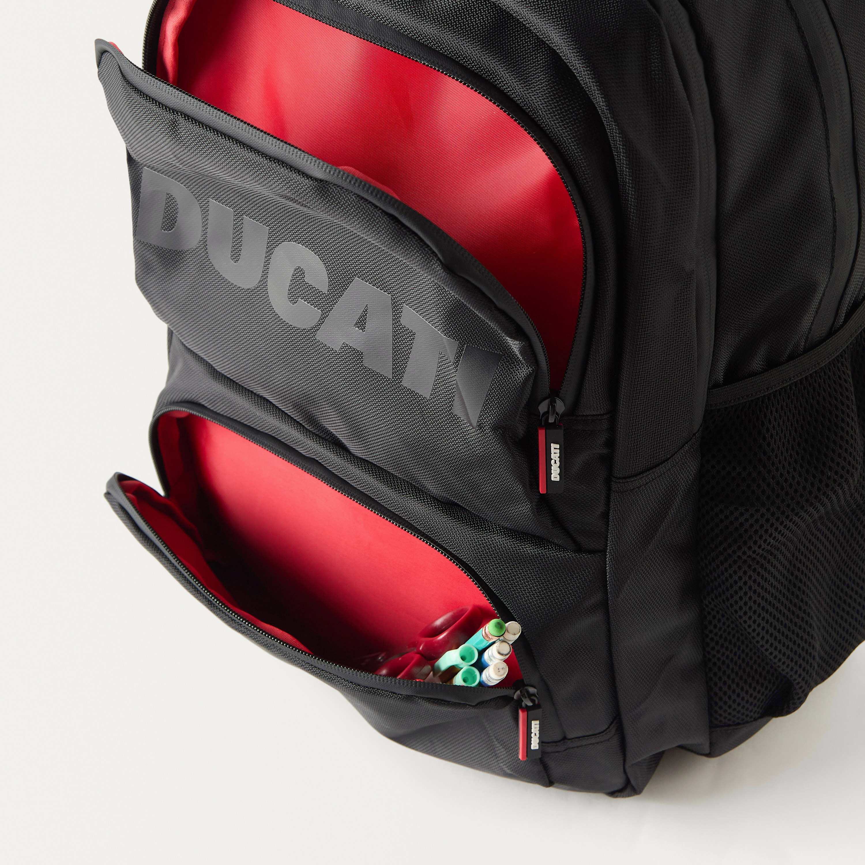 Ducati Logo Print 18 Inch Backpack with Adjustable Shoulder Straps and Zip Closure - 34x14x45 cms-school-bagsandbackpacks-backpacks-image-8
