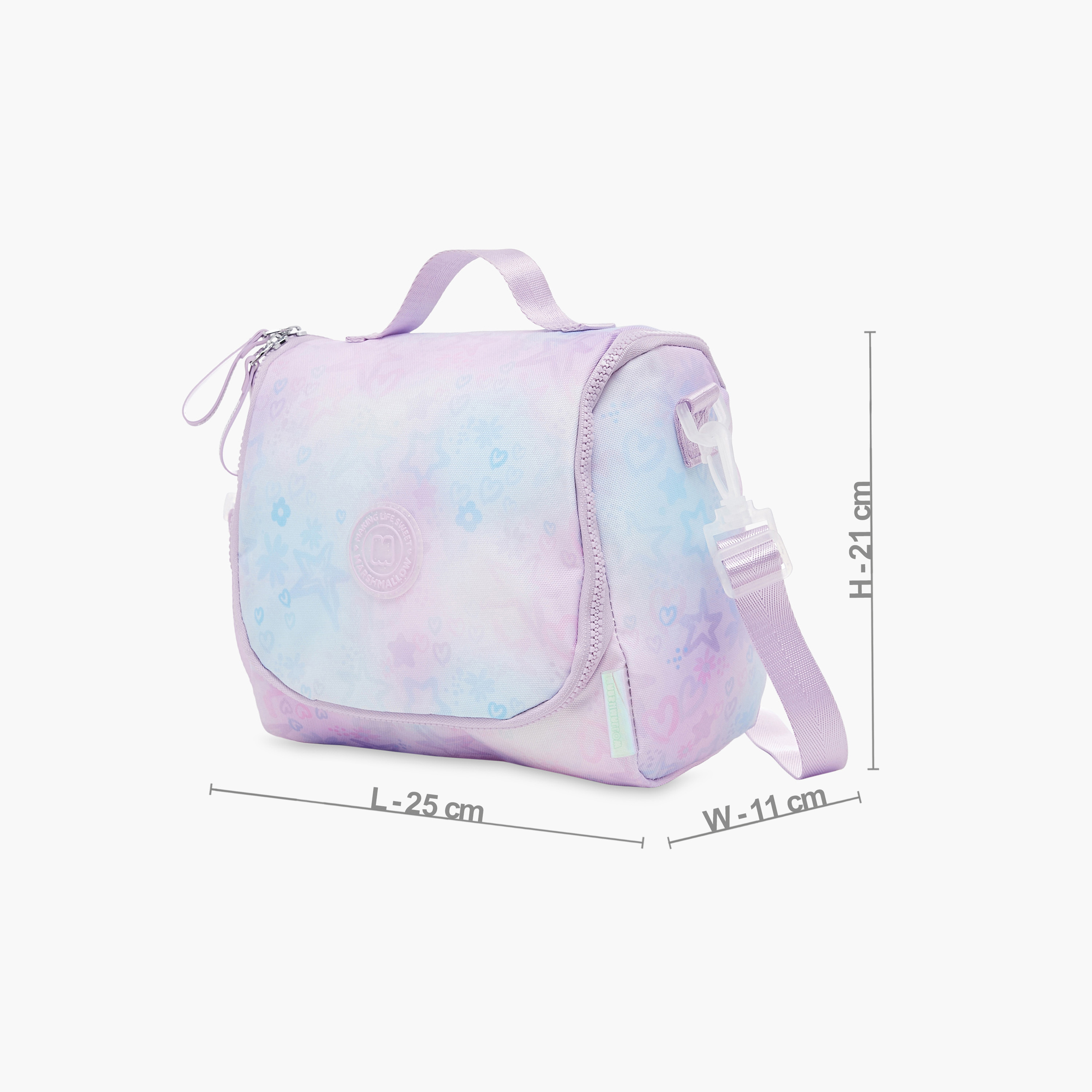 MARSHMALLOW All-Over Print Lunch Bag with Adjustable Strap and Zip Closure-school-lunchessentials-lunchbags-image-2