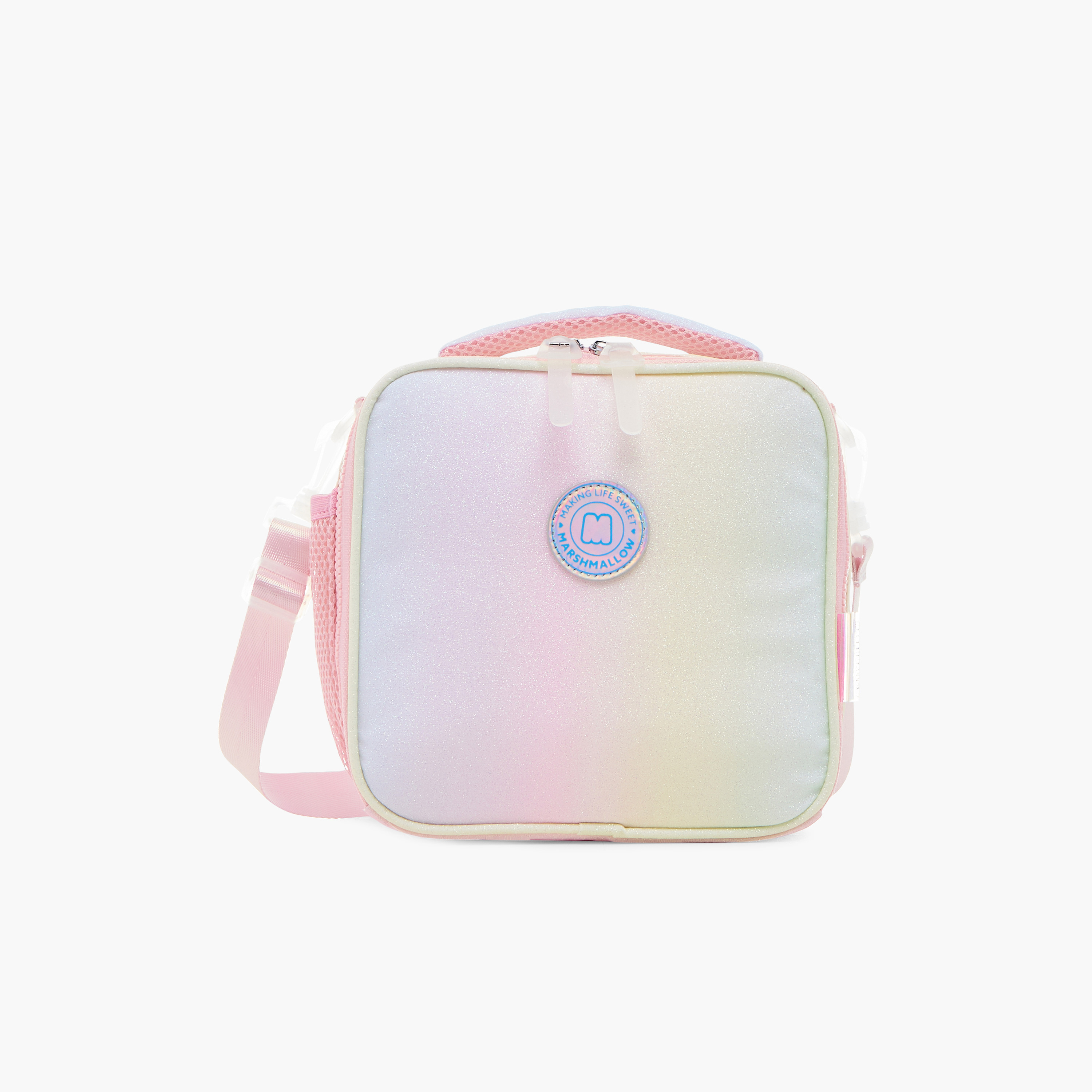 MARSHMALLOW Logo Detail Lunch Bag with Adjustable Strap and Zip Closure-school-lunchessentials-lunchbags-image-1