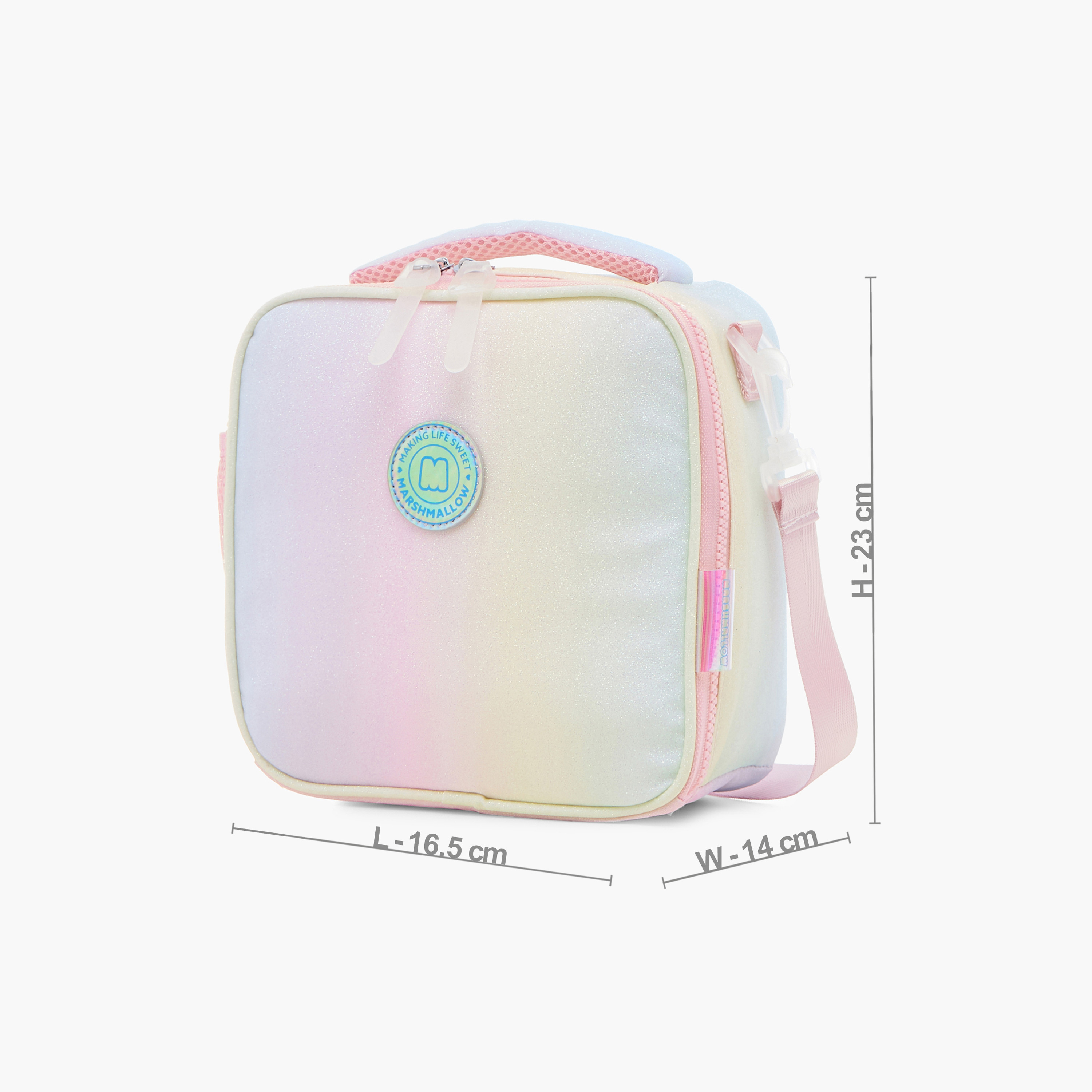 MARSHMALLOW Logo Detail Lunch Bag with Adjustable Strap and Zip Closure-school-lunchessentials-lunchbags-image-2
