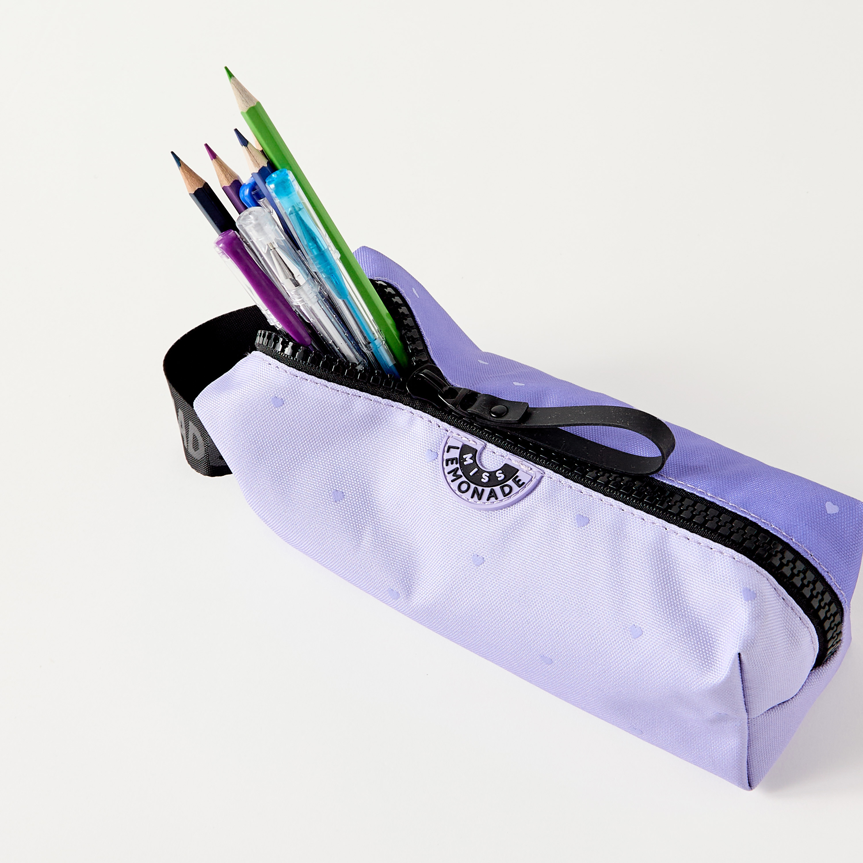MISS LEMONADE All-Over Heart Print Pencil Pouch with Zip Closure-school-stationery-pencilcases-image-4