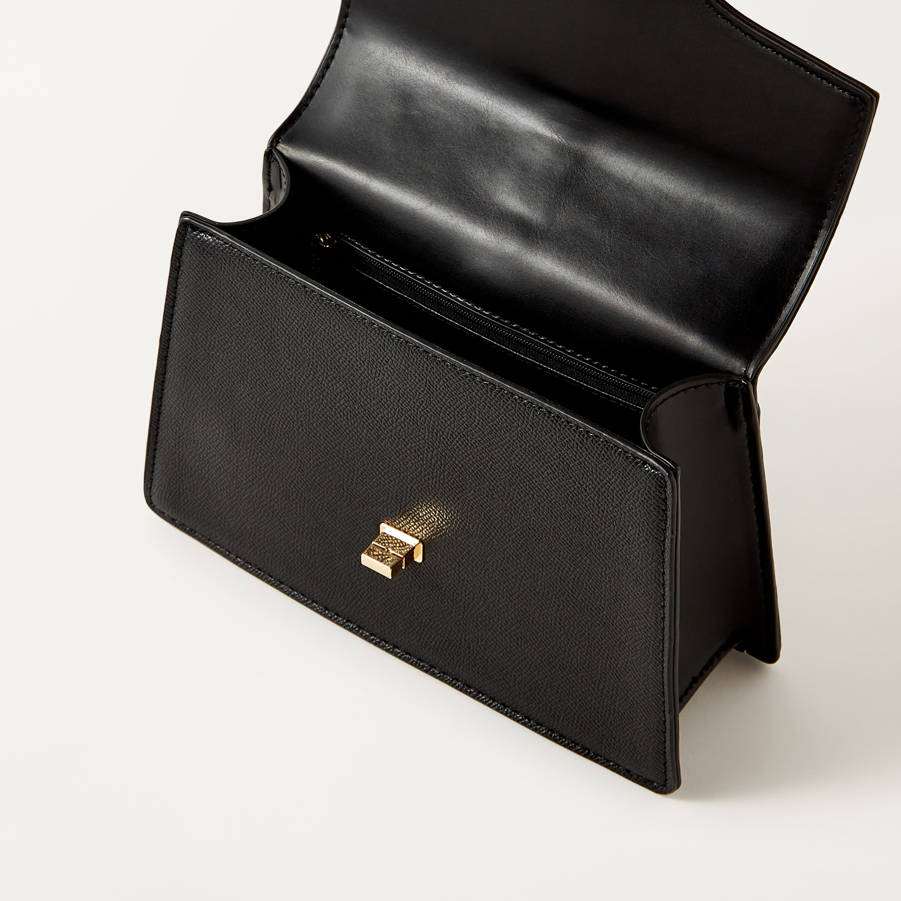 شنطة ساتشيل سادة بحزام قابل للفصل وقفل إغلاق من ساشا-women-bagsandwallets-handbags-image-6