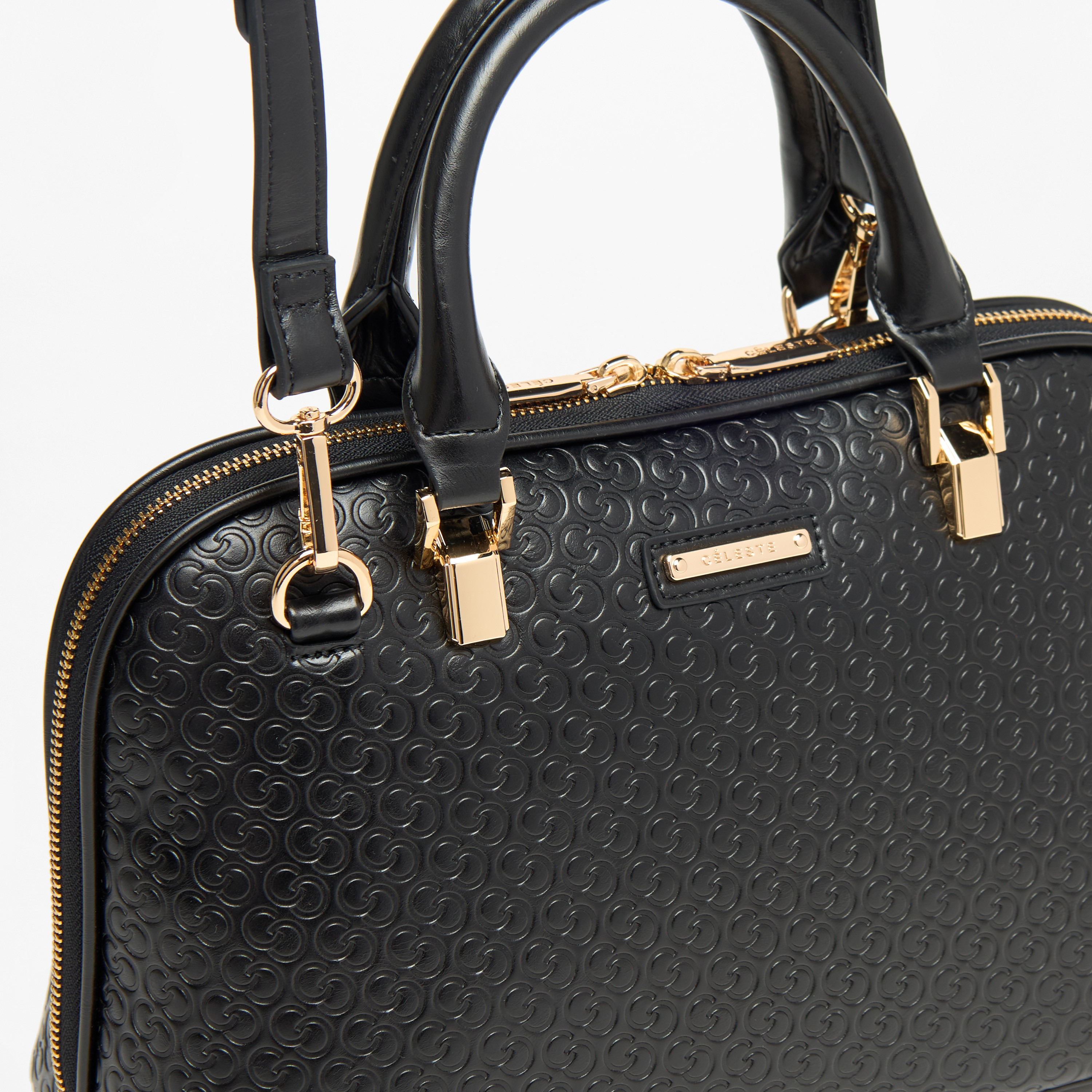 شنطة توتي بنقوش مونوجرام مع سحاب إغلاق ومقابض مزدوجة من سيليست-women-bagsandwallets-handbags-image-3
