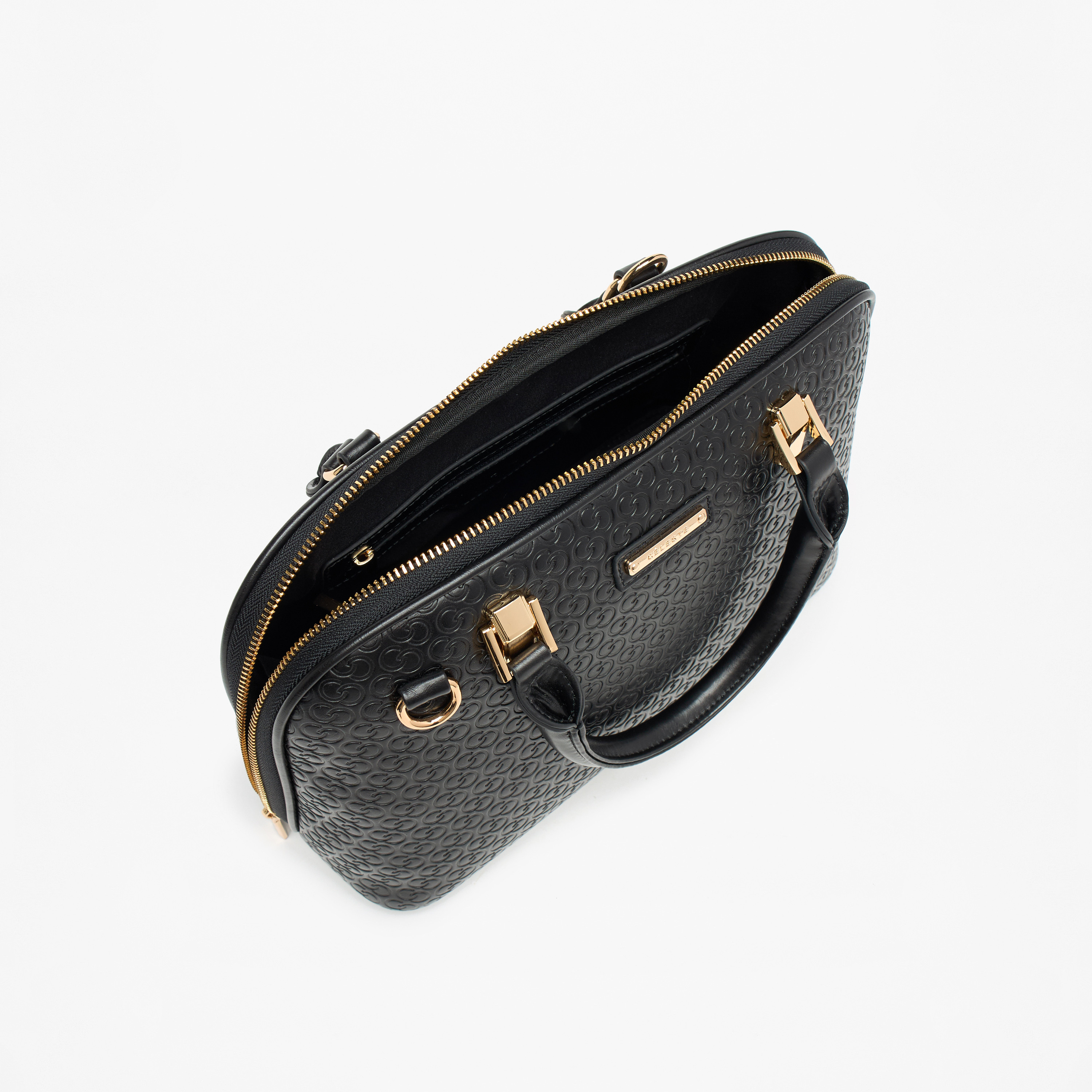 شنطة توتي بنقوش مونوجرام مع سحاب إغلاق ومقابض مزدوجة من سيليست-women-bagsandwallets-handbags-image-4