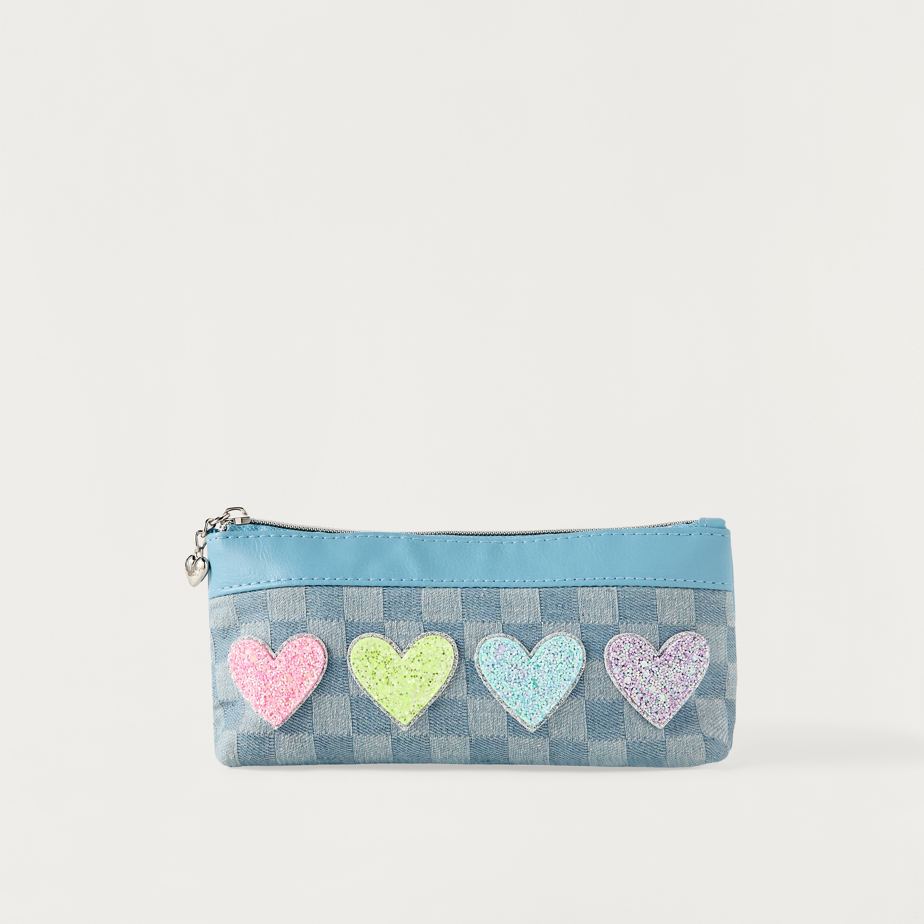 OMG Heart Applique Pencil Pouch with Zip Closure-school-stationery-pencilcases-image-1