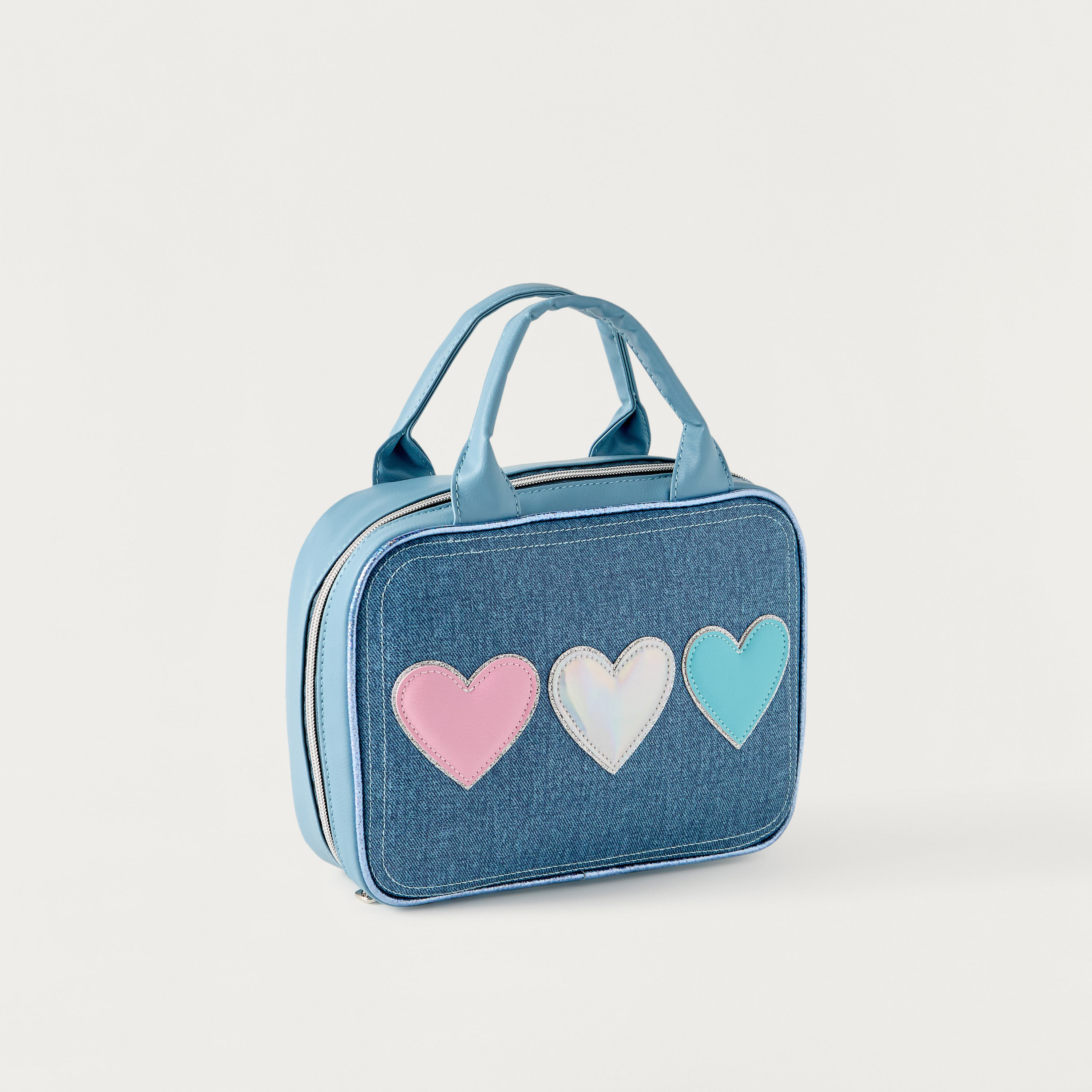 OMG Heart Applique Lunch Bag with Handles and Zip Closure-school-lunchessentials-lunchbags-image-2