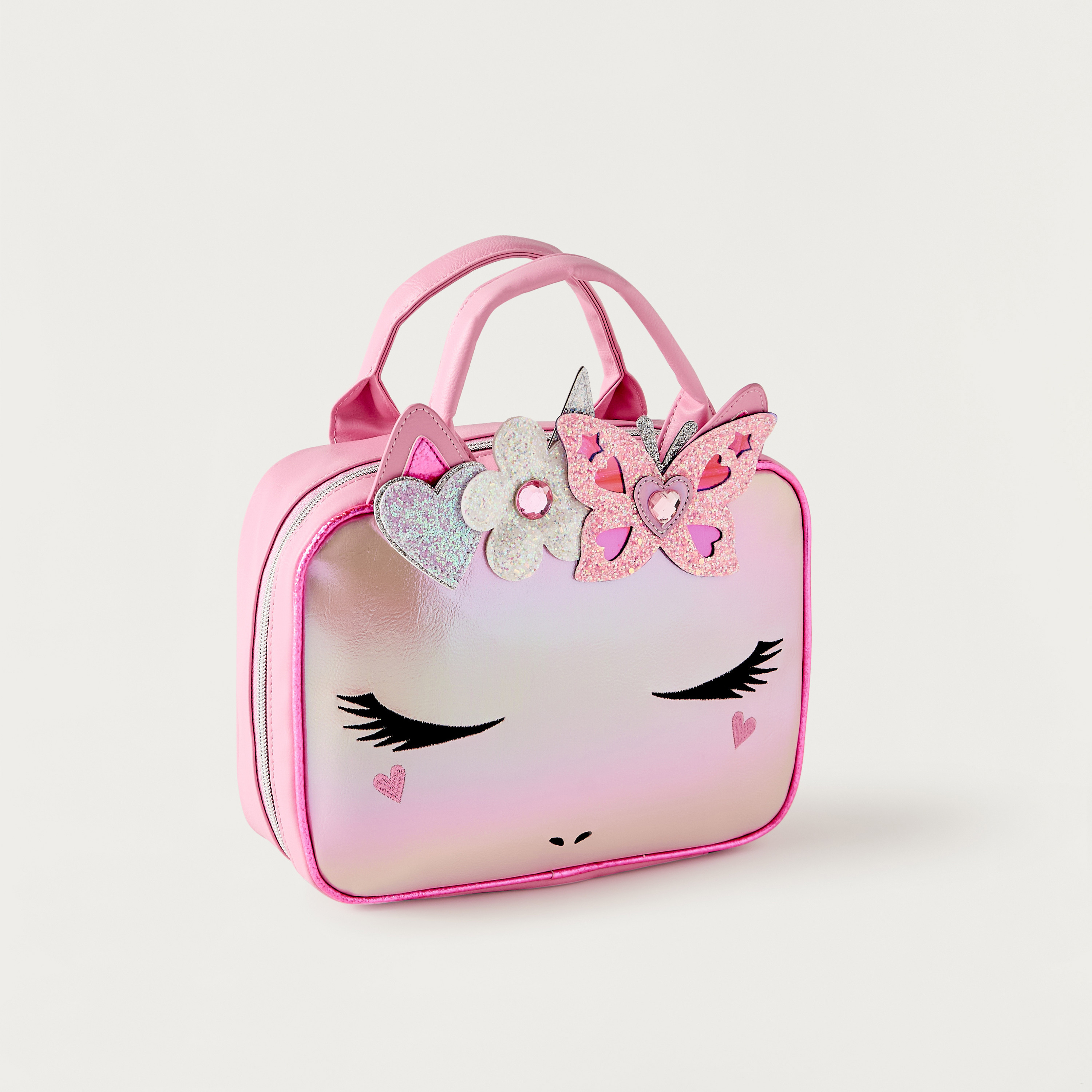 OMG Unicorn Ear Applique Lunch Bag with Handles and Zip Closure-school-lunchessentials-lunchbags-image-2