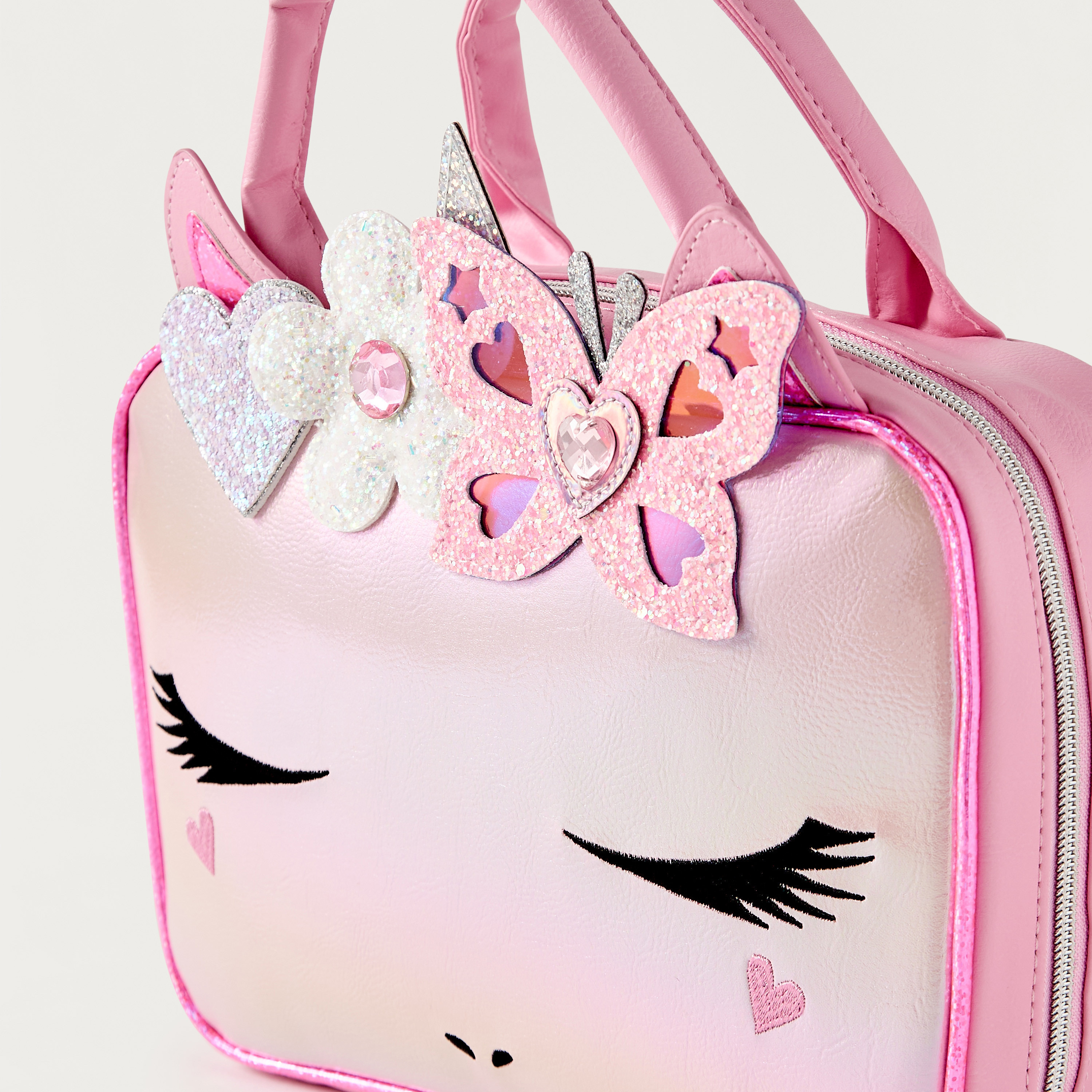 OMG Unicorn Ear Applique Lunch Bag with Handles and Zip Closure-school-lunchessentials-lunchbags-image-3