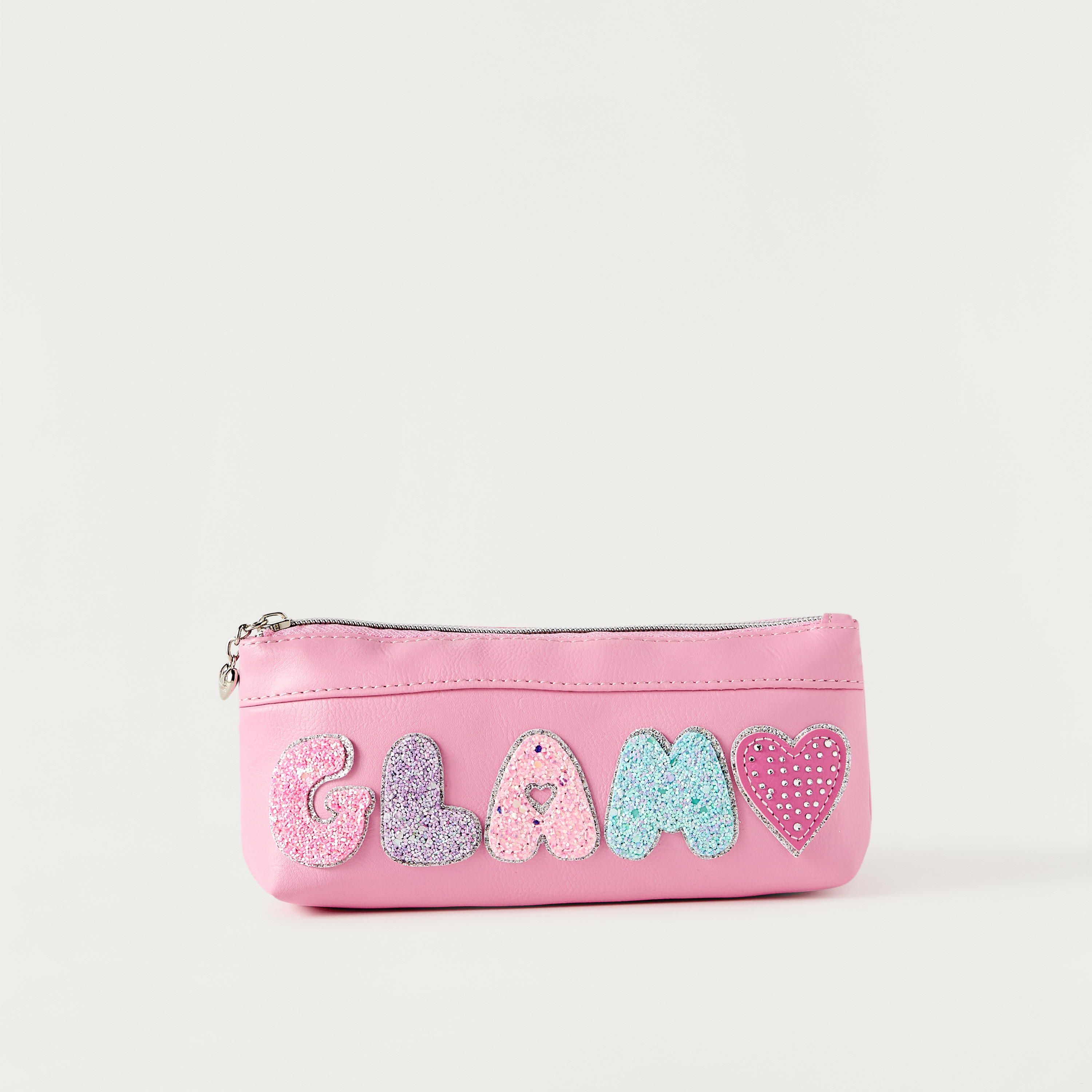 OMG Applique Detail Pencil Pouch with Zip Closure-school-stationery-pencilcases-image-1
