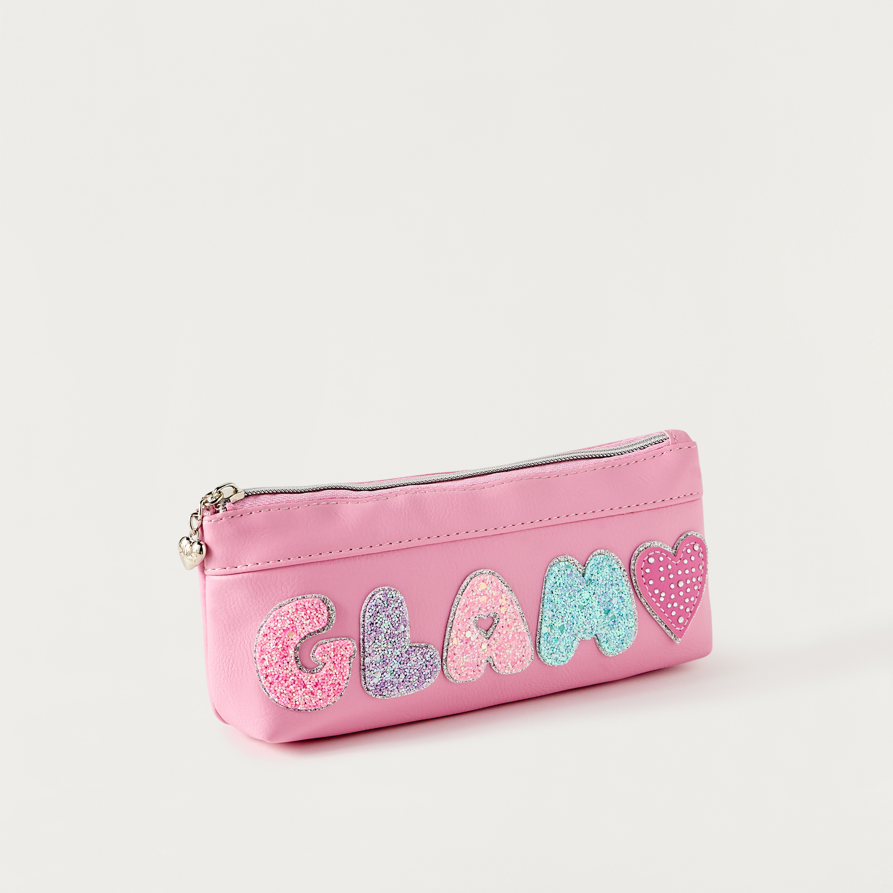 OMG Applique Detail Pencil Pouch with Zip Closure-school-stationery-pencilcases-image-2