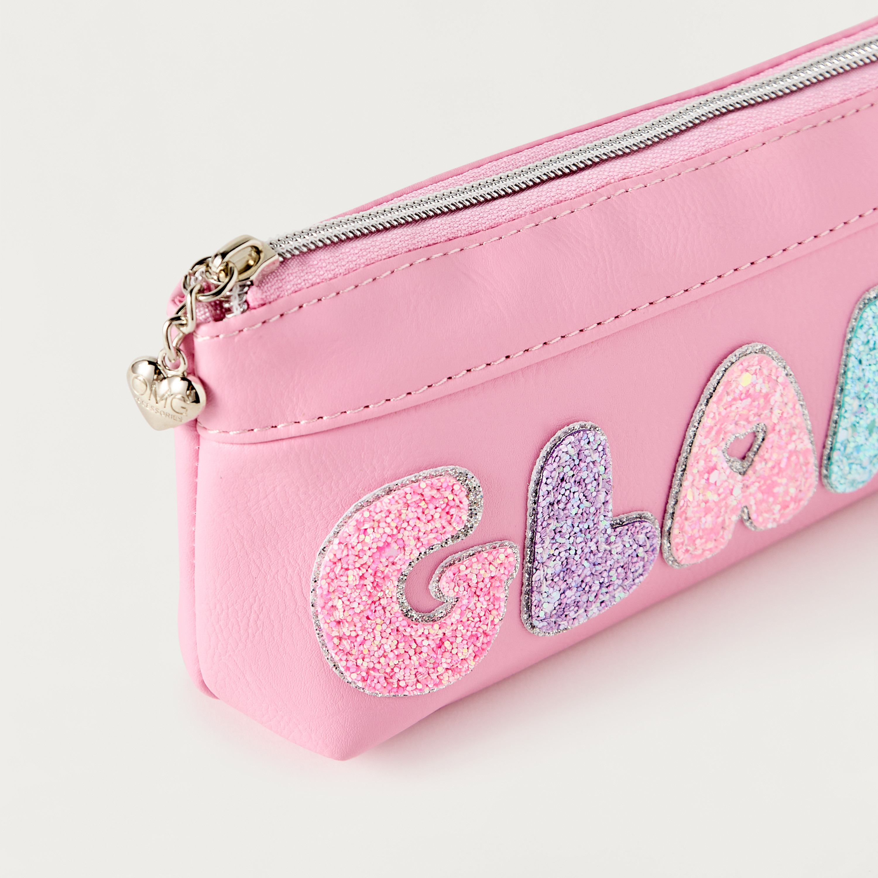 مقلمة بسحاب إغلاق وتفاصيل زخارف من أو إم جي-school-stationery-pencilcases-image-3