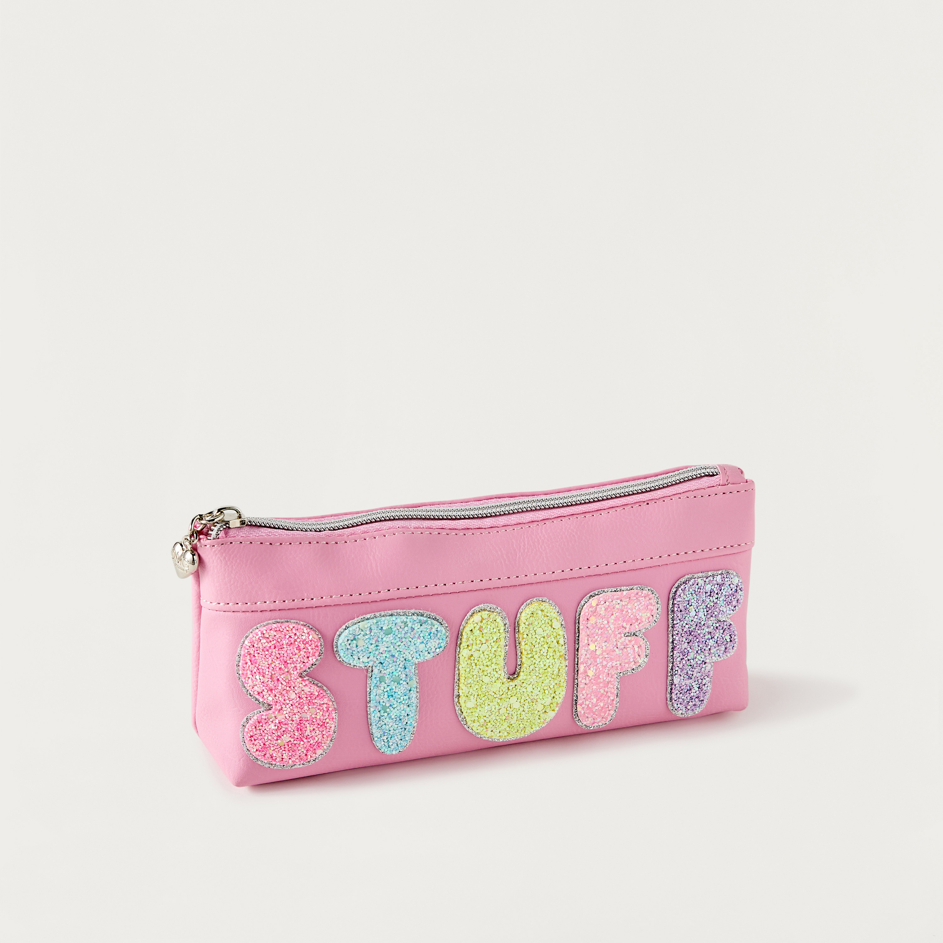 OMG Applique Detail Pencil Pouch with Zip Closure-school-stationery-pencilcases-image-2