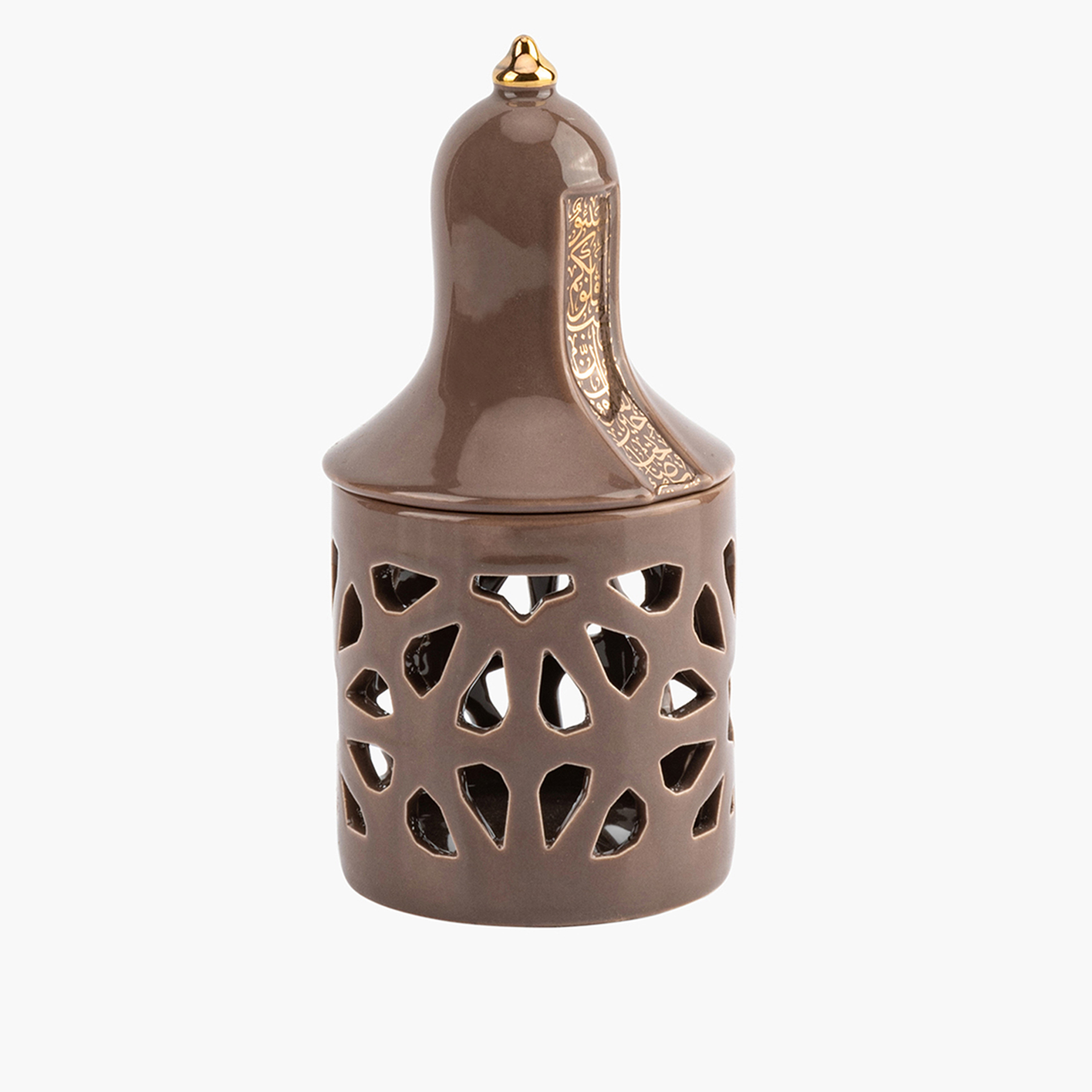 Otantik Nour Printed Porcelain Decorative Tealight Candleholder - 16 cms-household-decor-candleholdersandlanterns-image-1